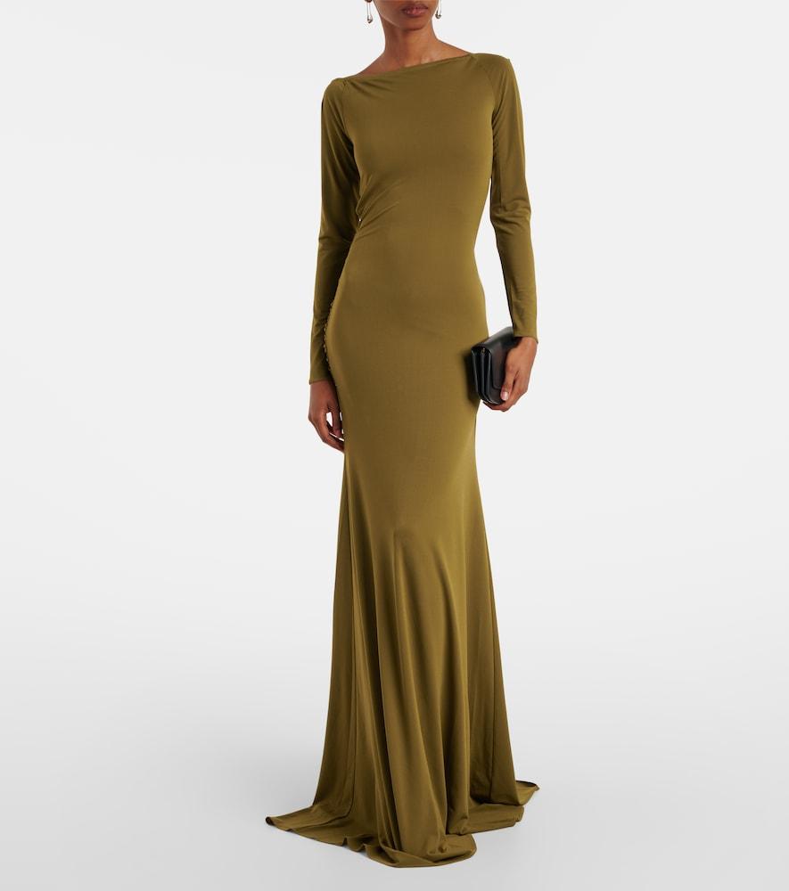 bardot emerald green dress Women's Calliope Mermaid Square Shoulder Polyester Floor Length Dress  S/M/L/XL/Customize Pale Blue MEAN BLVD main image 1