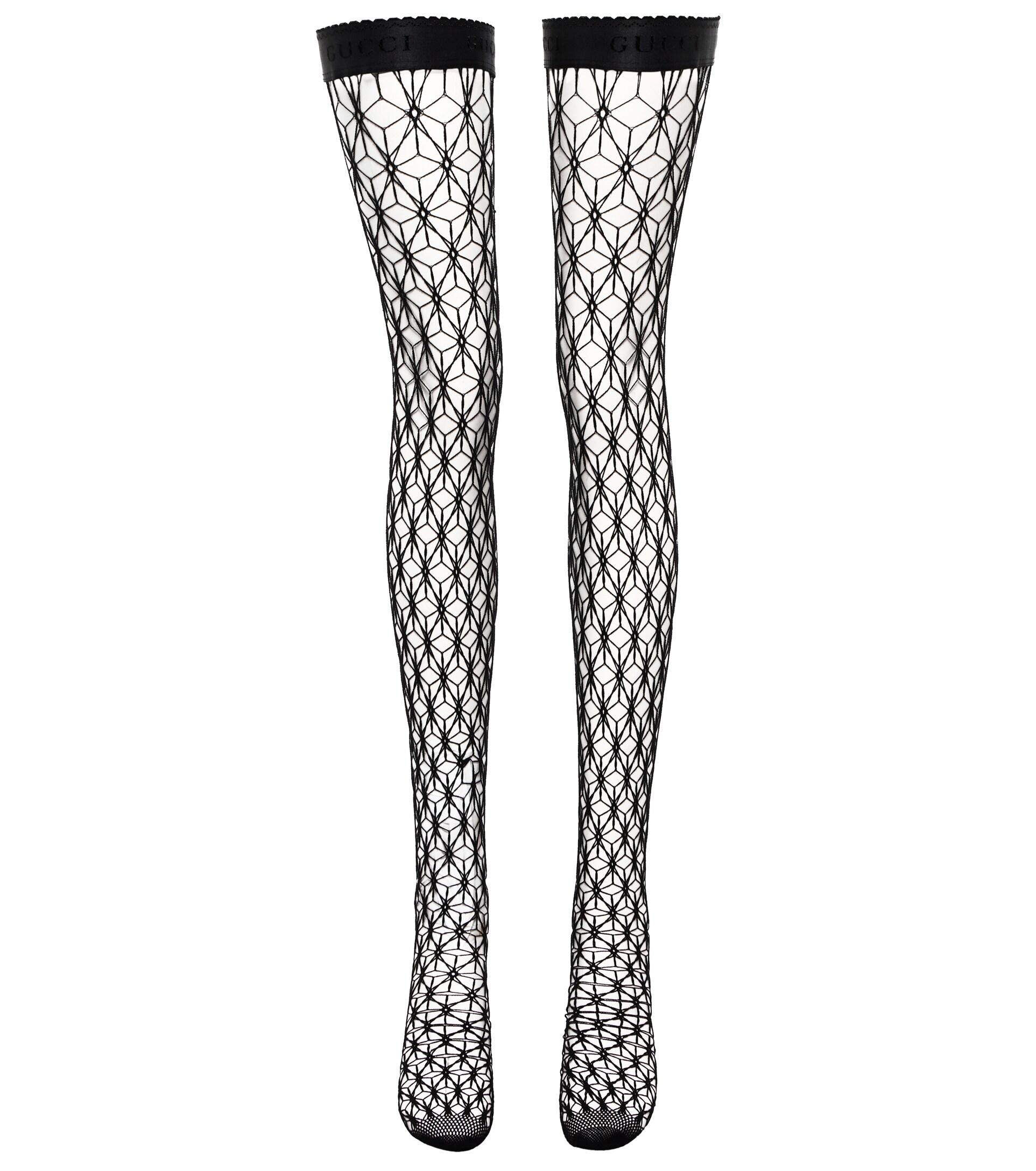 Gucci Fishnet Over-the-knee Socks in Black | Lyst