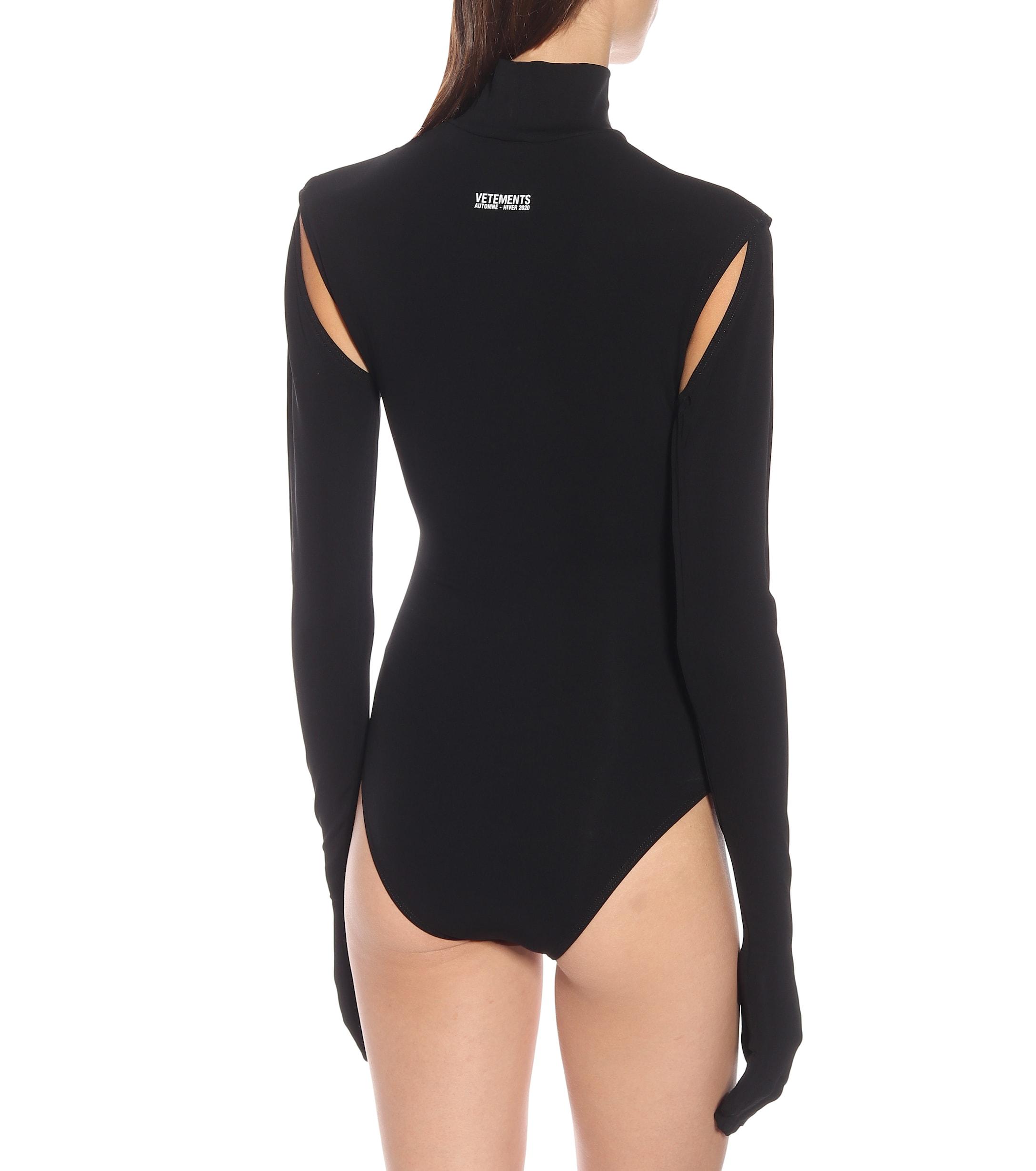 Vetements Bodysuit With Gloves in Black | Lyst