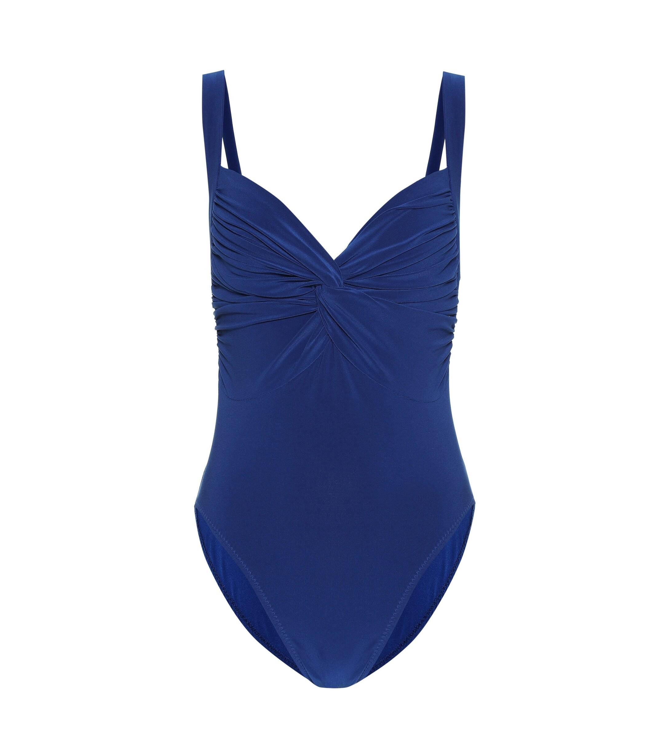 Norma Kamali Twist Mio One-piece Swimsuit in Blue - Lyst