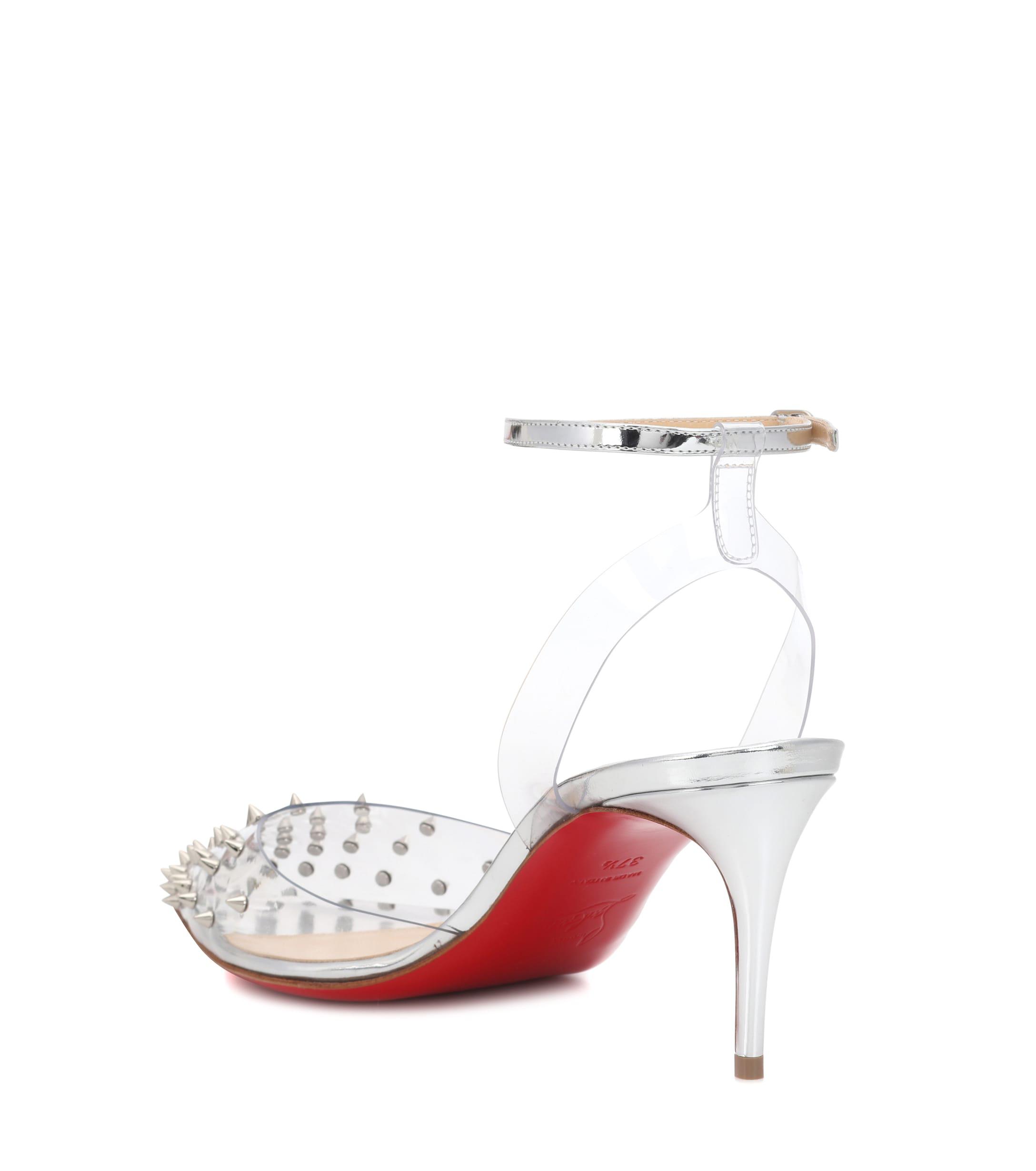 Christian Louboutin Spikoo 70 Embellished Pumps in Metallic | Lyst