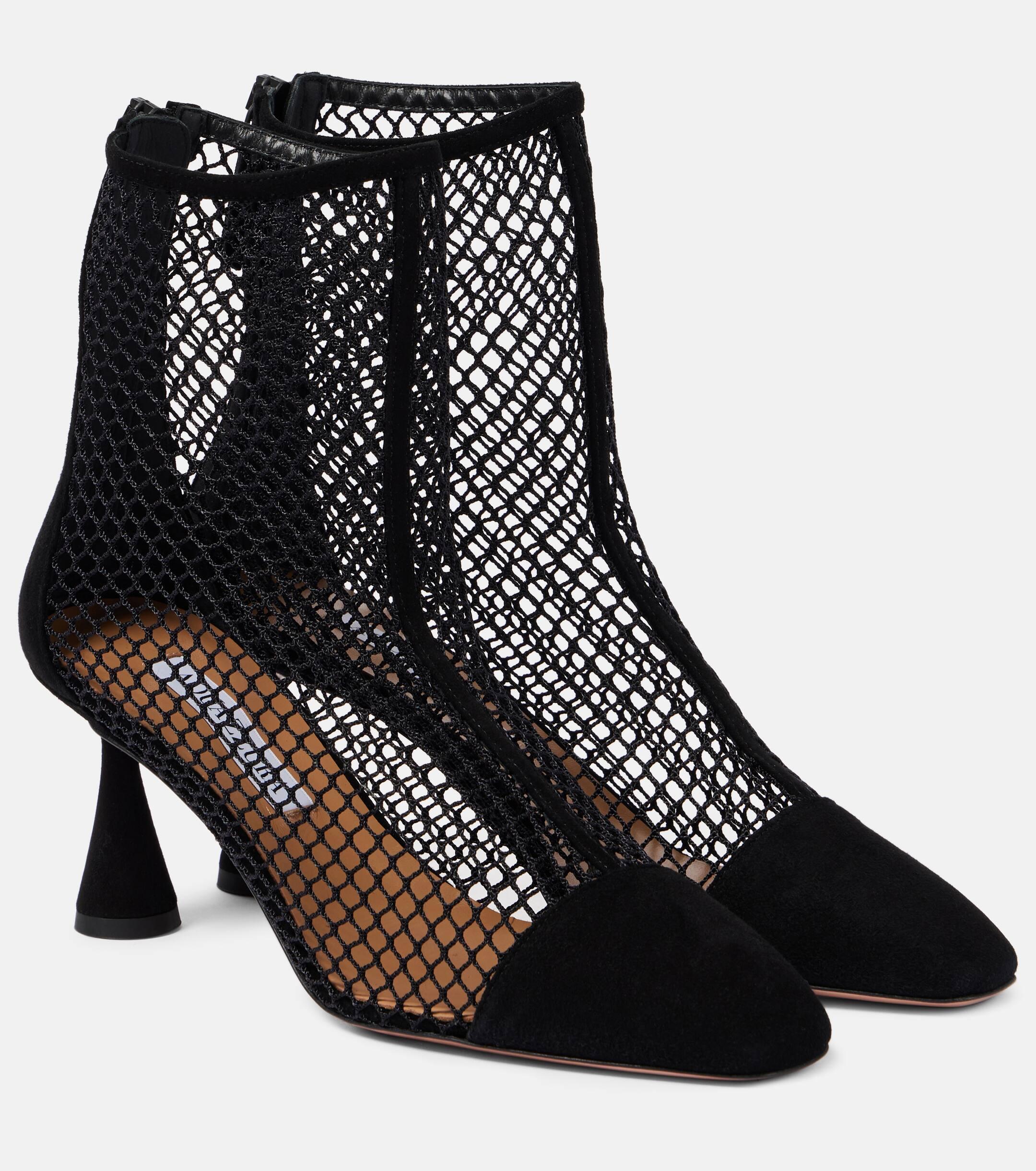 Black mesh ankle boots hotsell