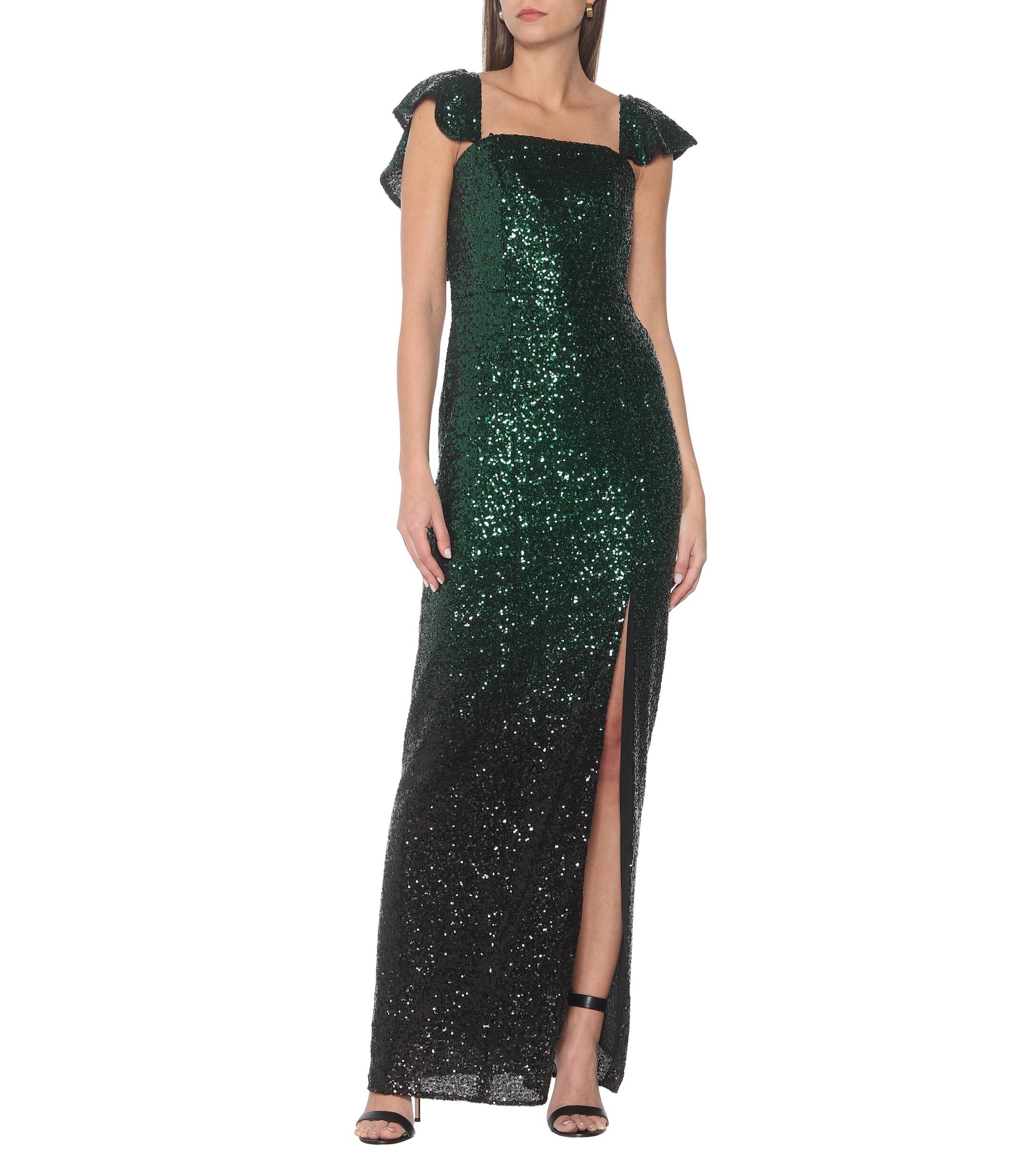 Marchesa notte Ombré Sequined Gown in Green - Lyst