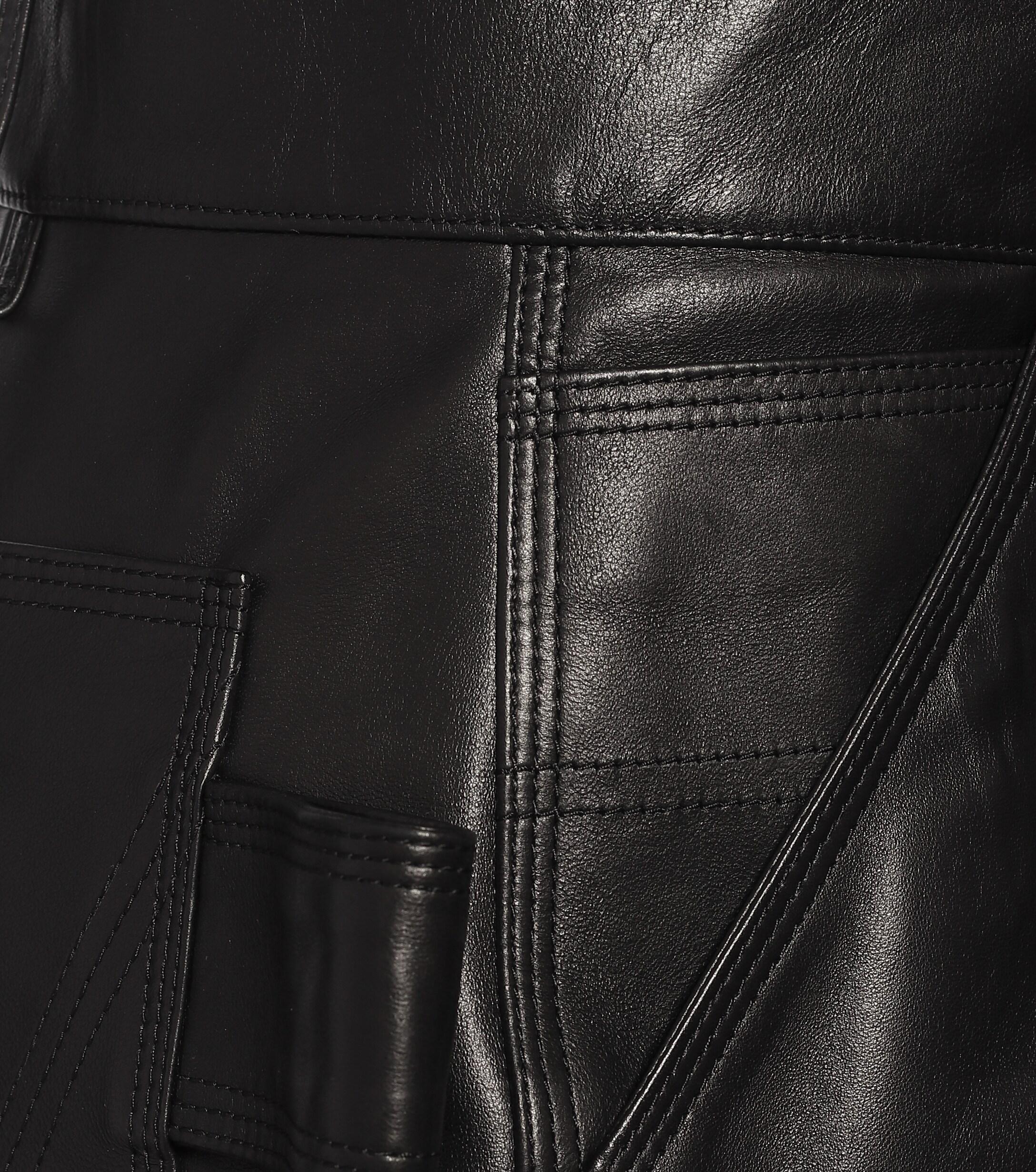 Bottega Veneta Leather Shorts in Black - Lyst