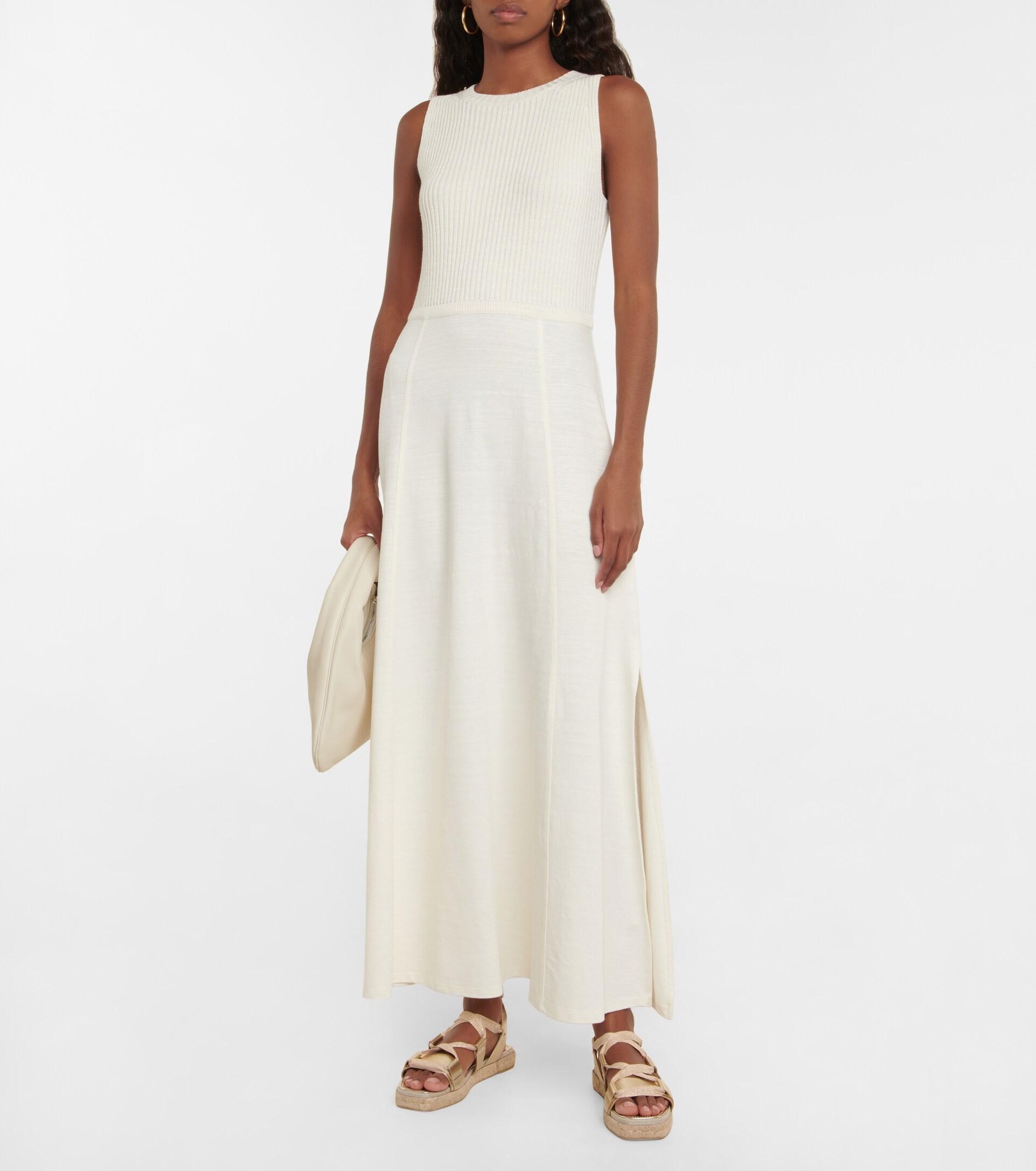 Max Mara Torino Linen-blend Maxi Dress in White | Lyst
