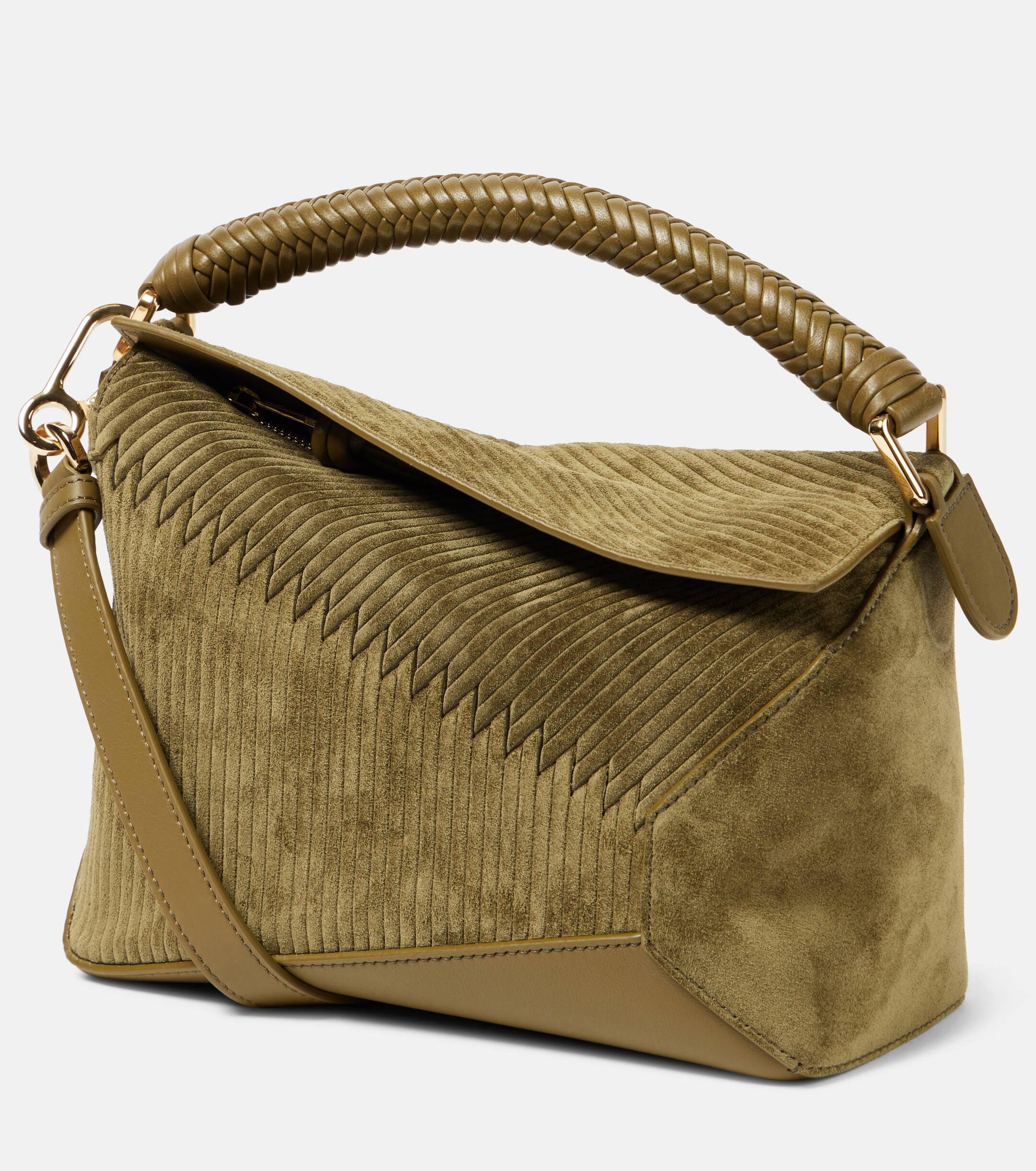 Loewe Puzzle Edge Small Suede Shoulder Bag in Metallic Lyst UK
