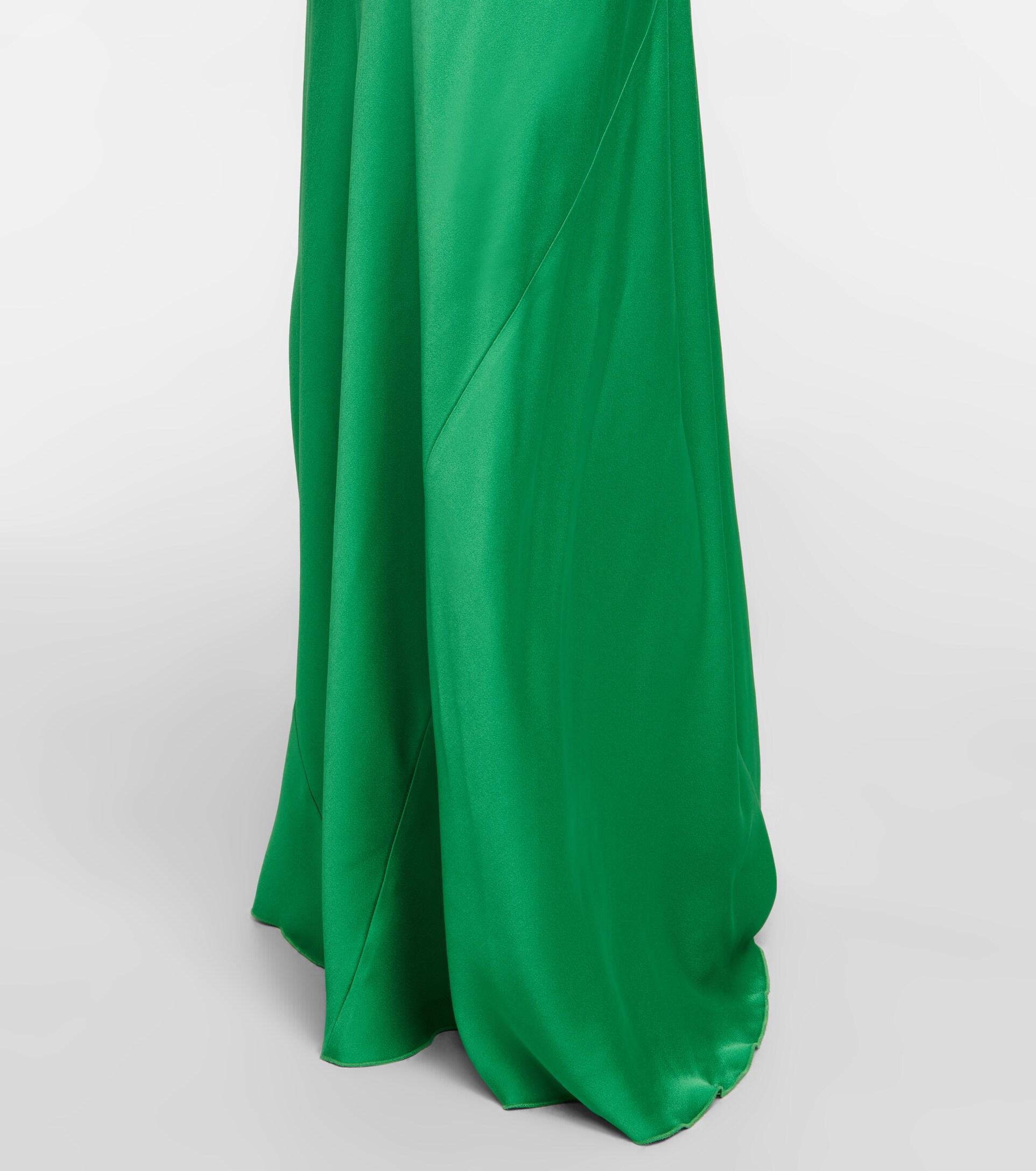Victoria Beckham Satin Slip Maxi Dress in Green | Lyst Victoria Beckham Satin Slip Maxi Dress in Green | Lyst