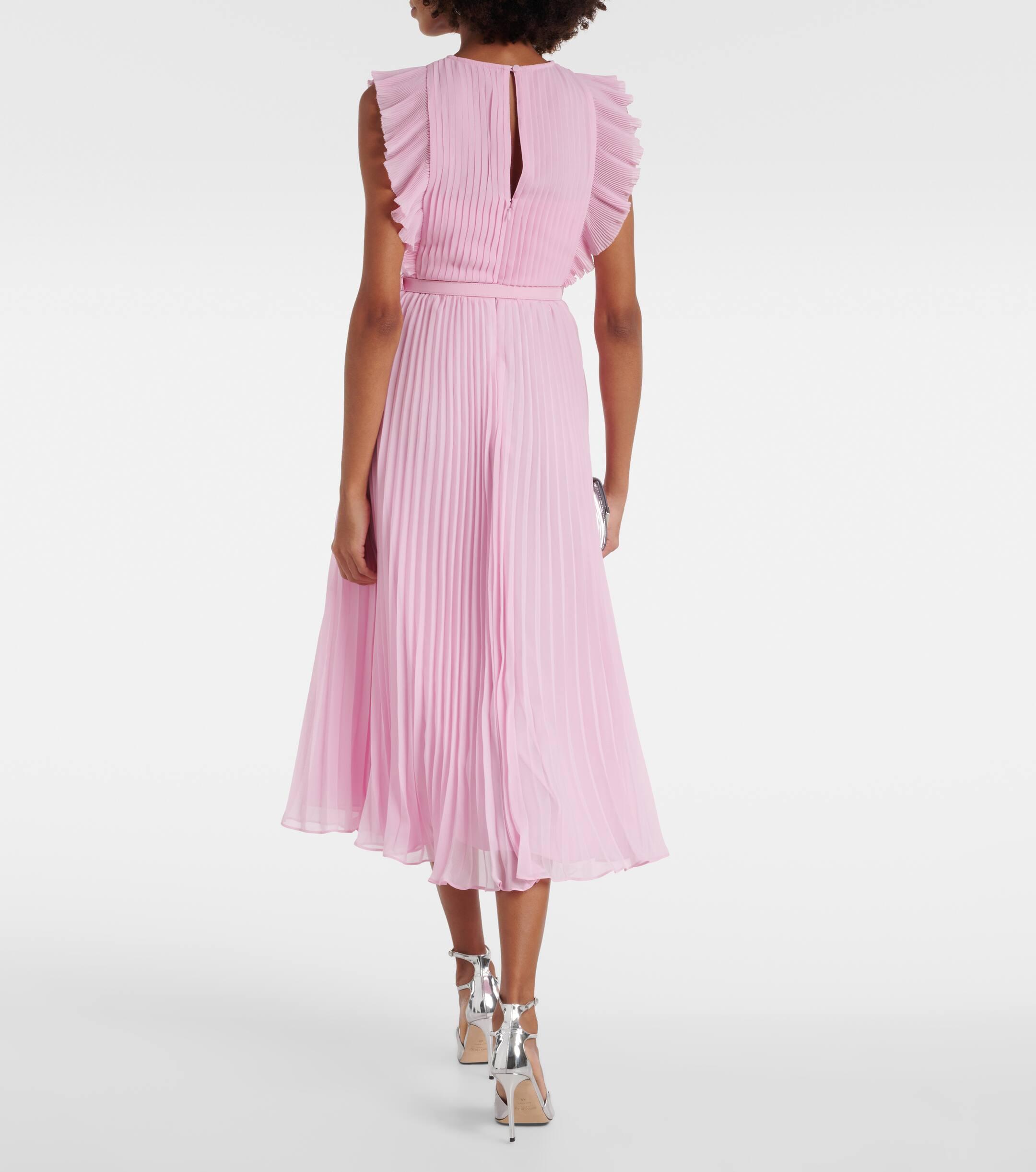 tibi pink pleated dress Pleated Midi Dress Tibi Pink Pleated Dress Striped Cut-Out Midi Dress By Tibi Rent The