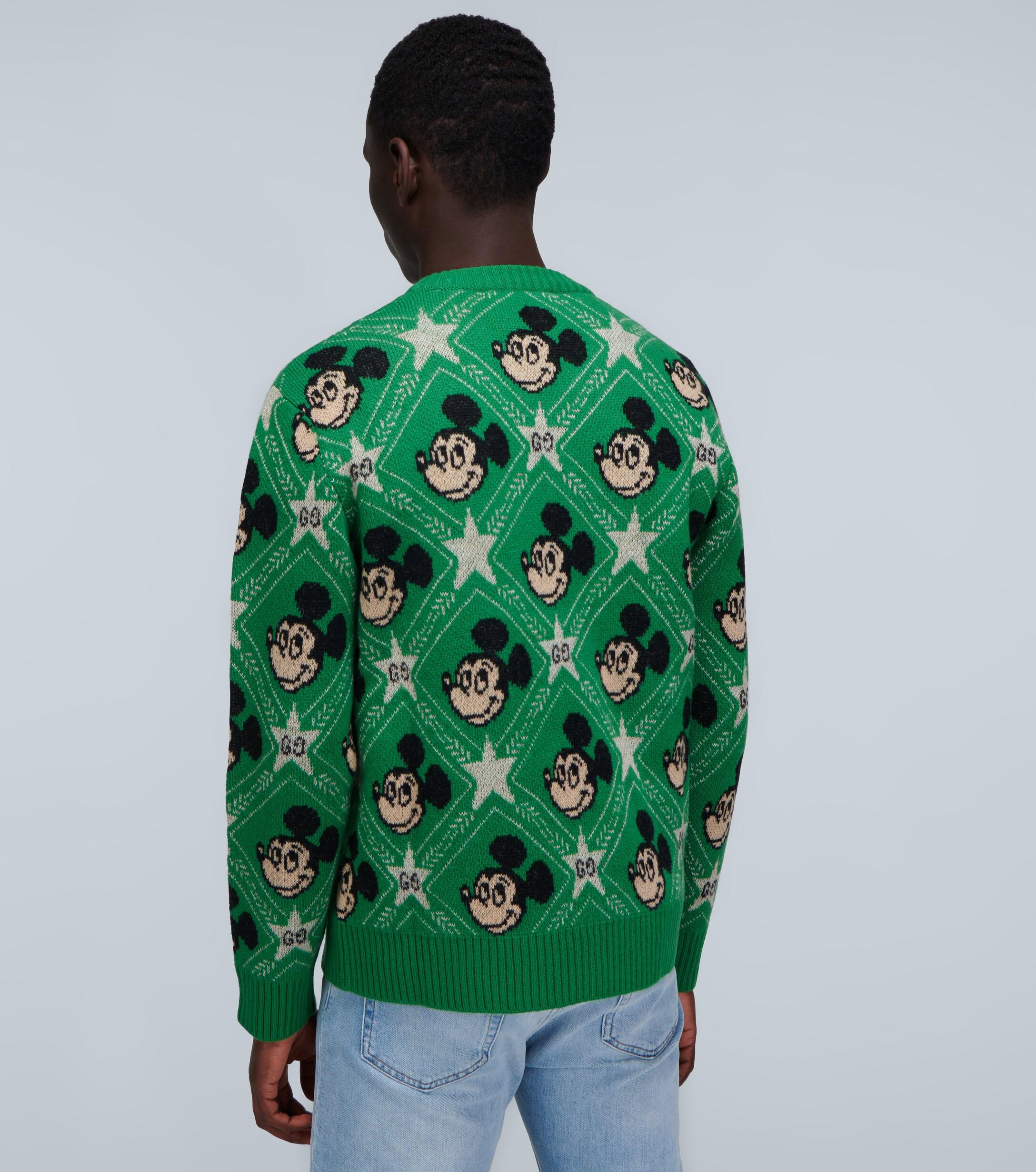 gucci mickey mouse green sweater