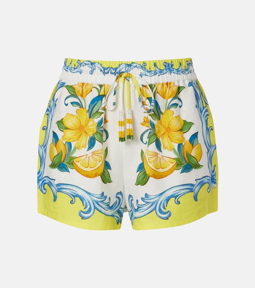 ショートパンツ FARM Rio SS24 White linen Tree Macaw shorts (321906 L0025) FARM Rio Macaw Bloom Linen Shorts | Bloomingdale's