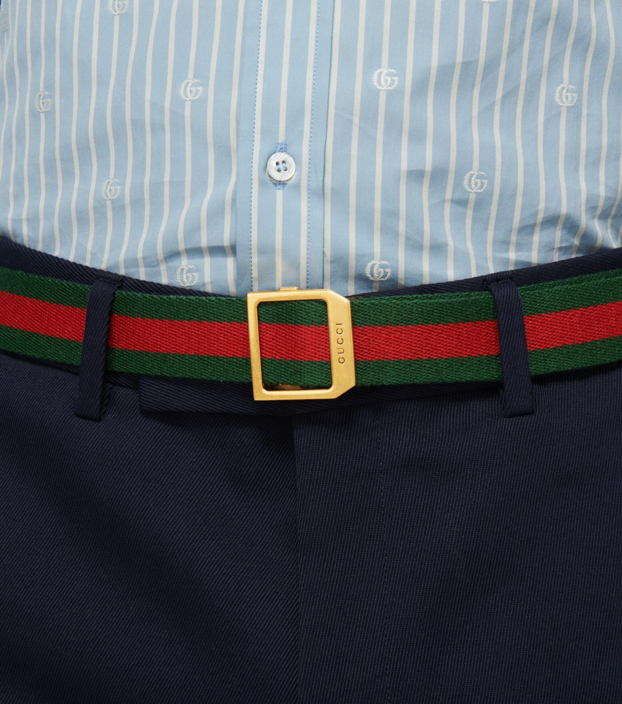 Gucci Web Belt in Green for Men | Lyst