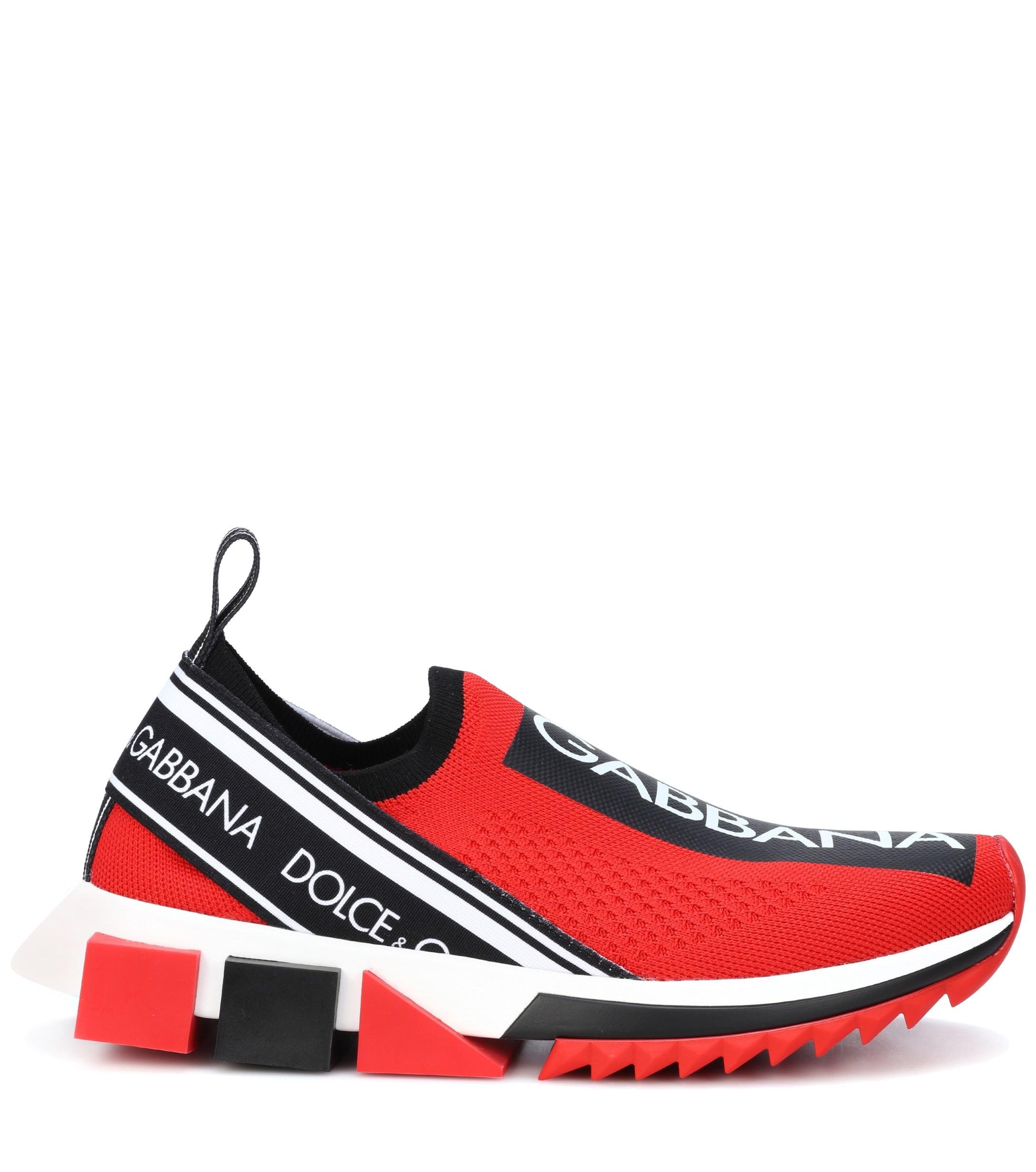 Dolce & Gabbana Sorrento Printed Sneakers in Red,Black (Red) - Lyst