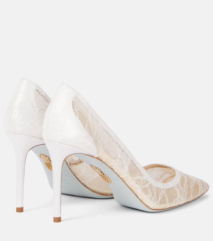 Aquazzura Purist 85 Lace Pumps in Natural Lyst