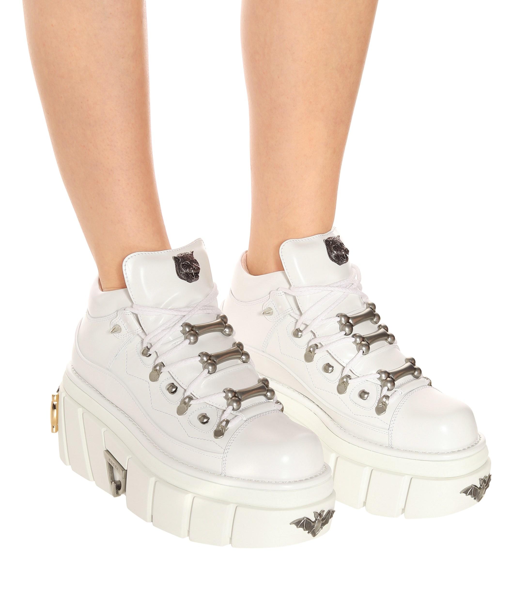 gucci white platform sneakers