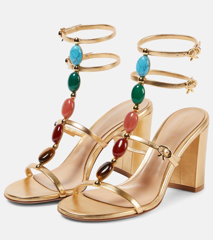 Gianvito Rossi Shanti 85 Embellished Leather Sandals in