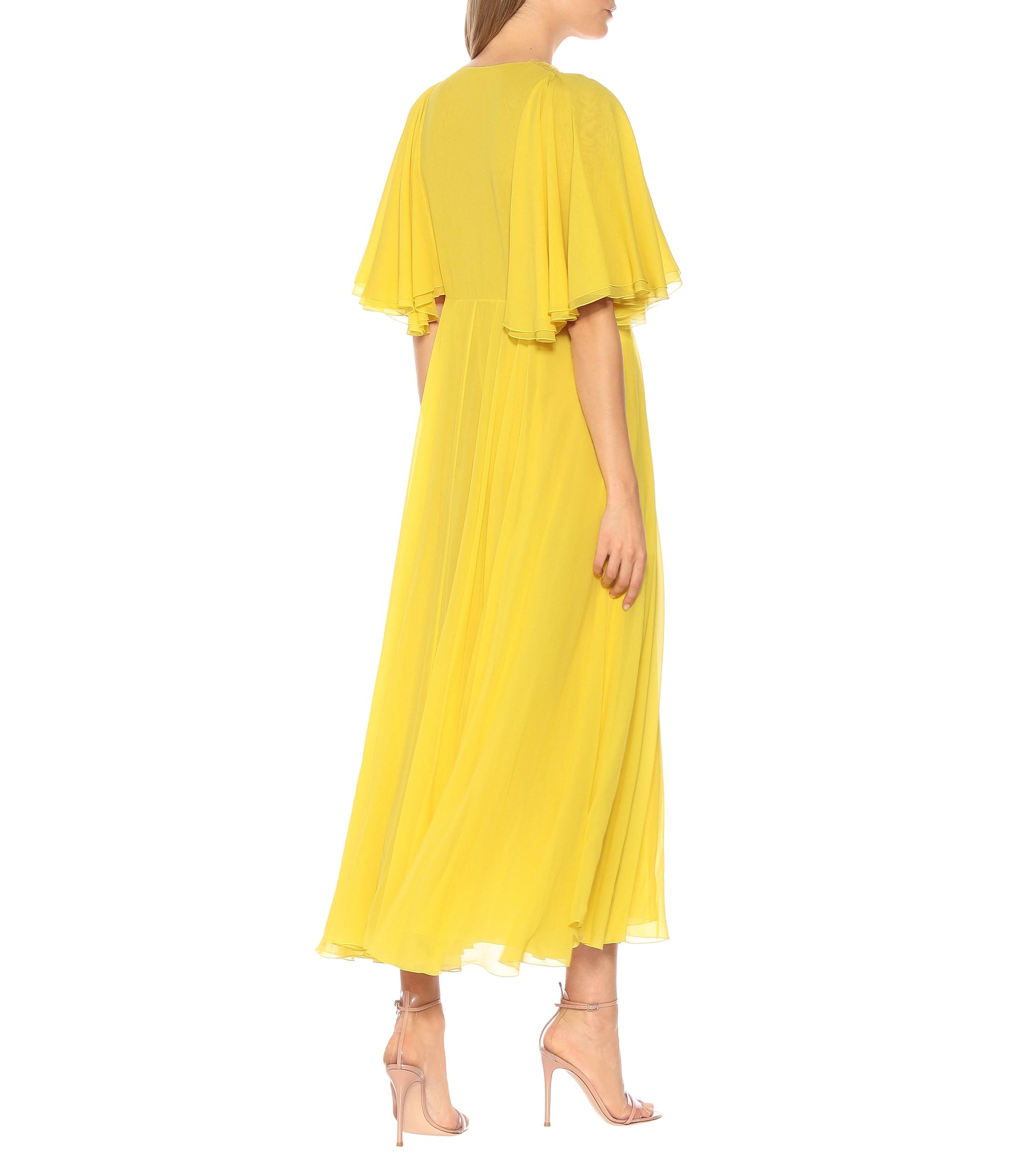 Giambattista Valli Silk Maxi Dress in Yellow - Lyst