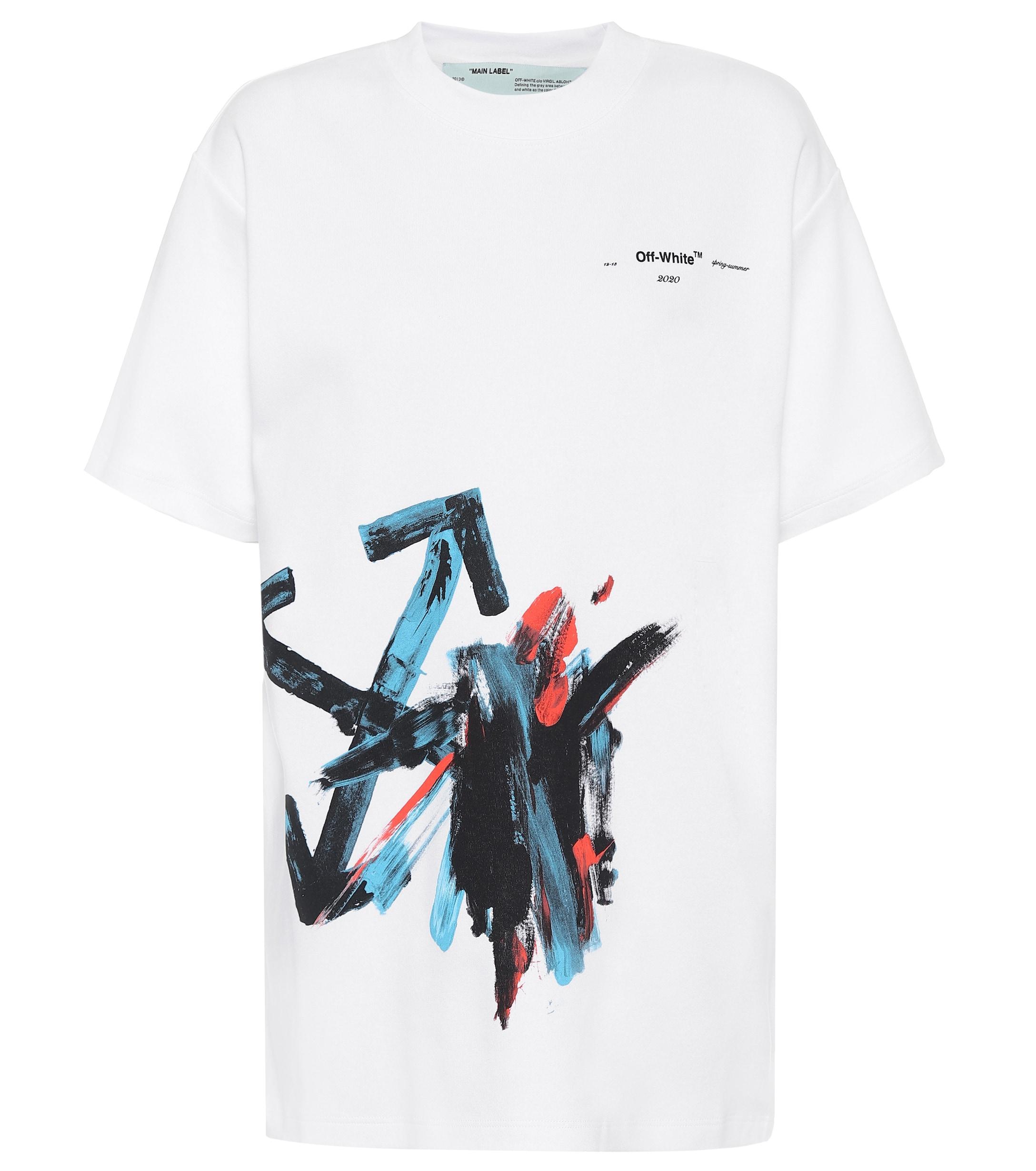 Off-White c/o Virgil Abloh Cotton-jersey T-shirt in White - Lyst