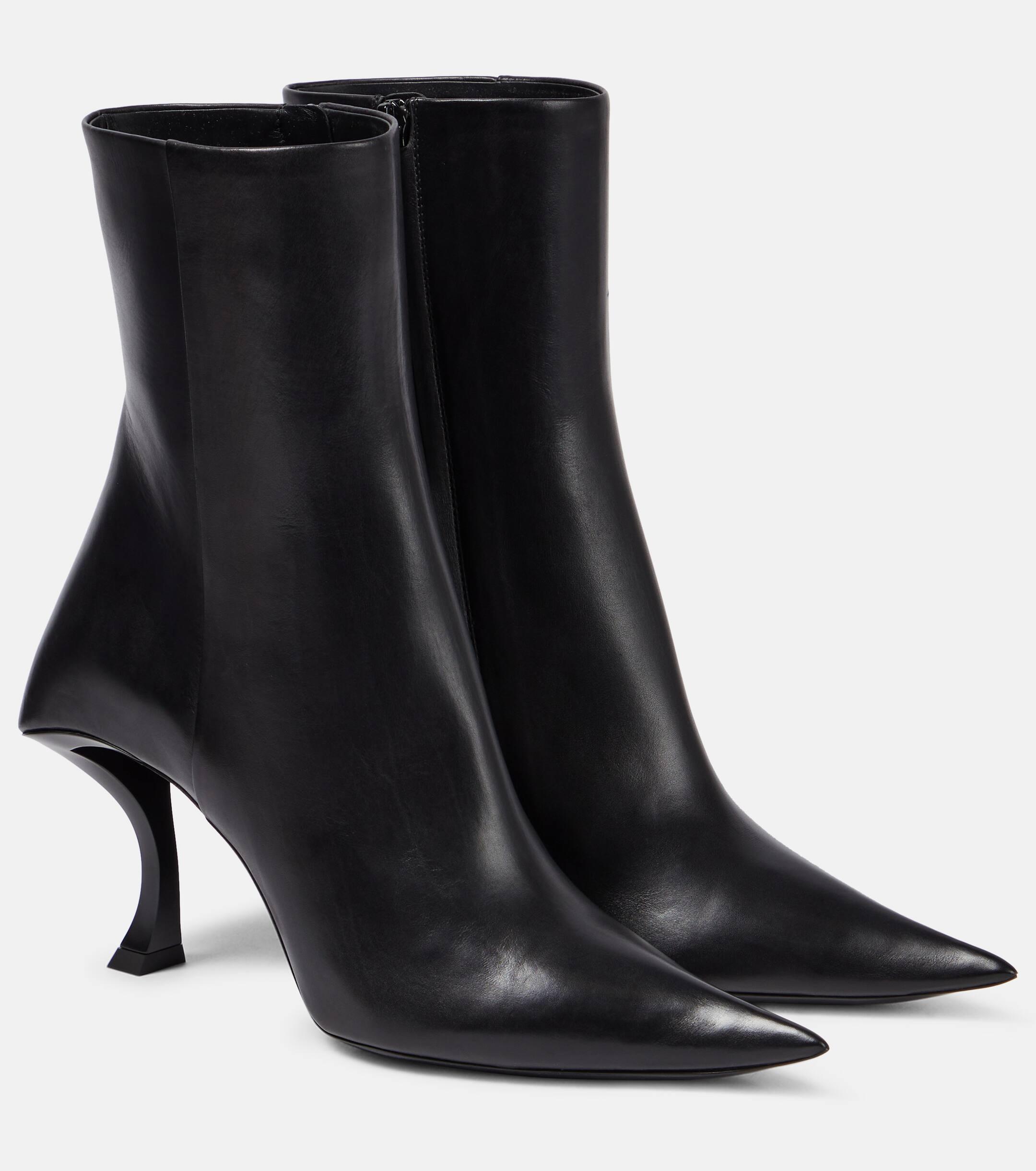 Balenciaga Hourglass Leather Ankle Boots in Black Lyst UK