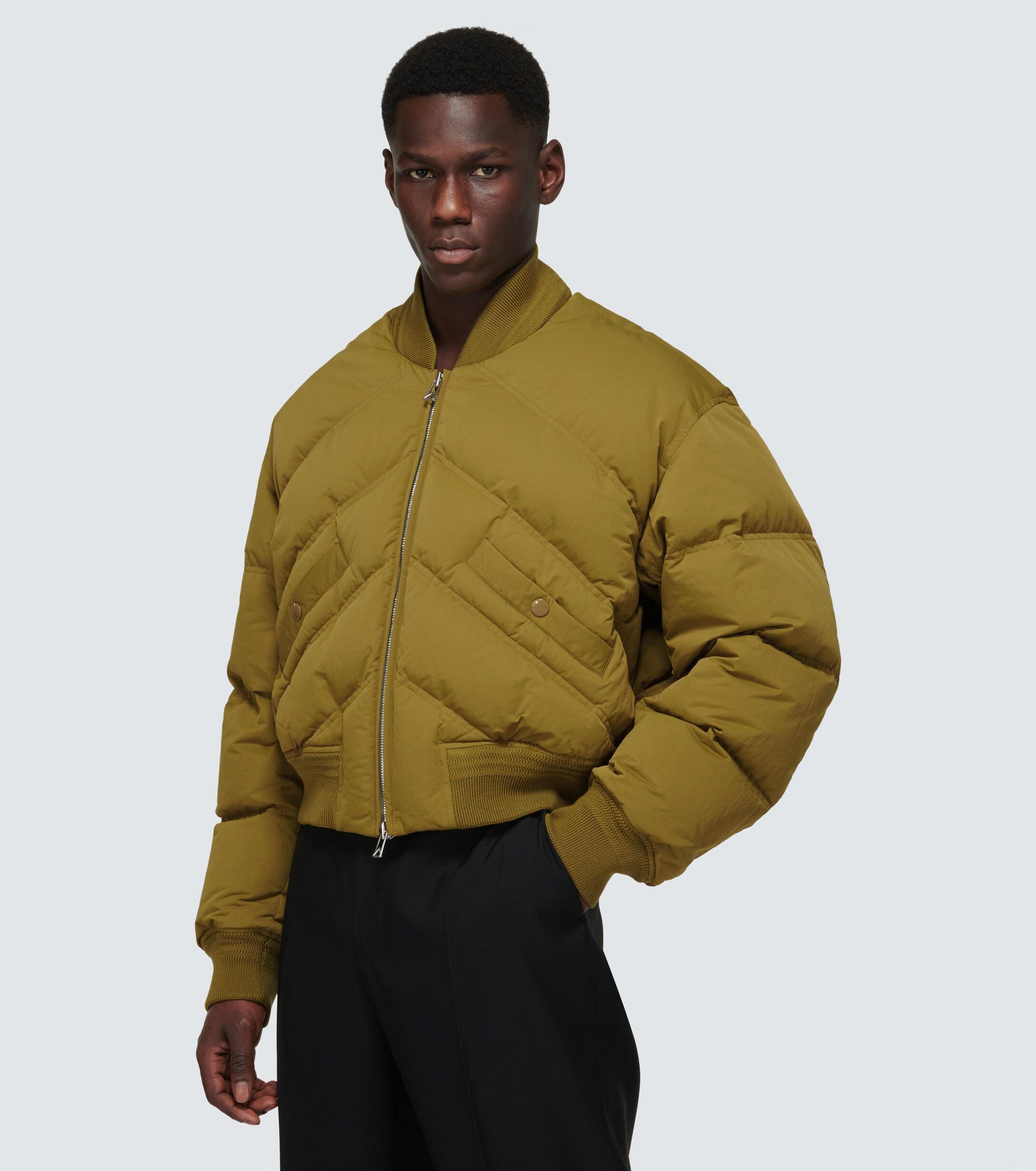 Bottega Veneta Cropped Padded Bomber Jacket in Green for Men Lyst UK
