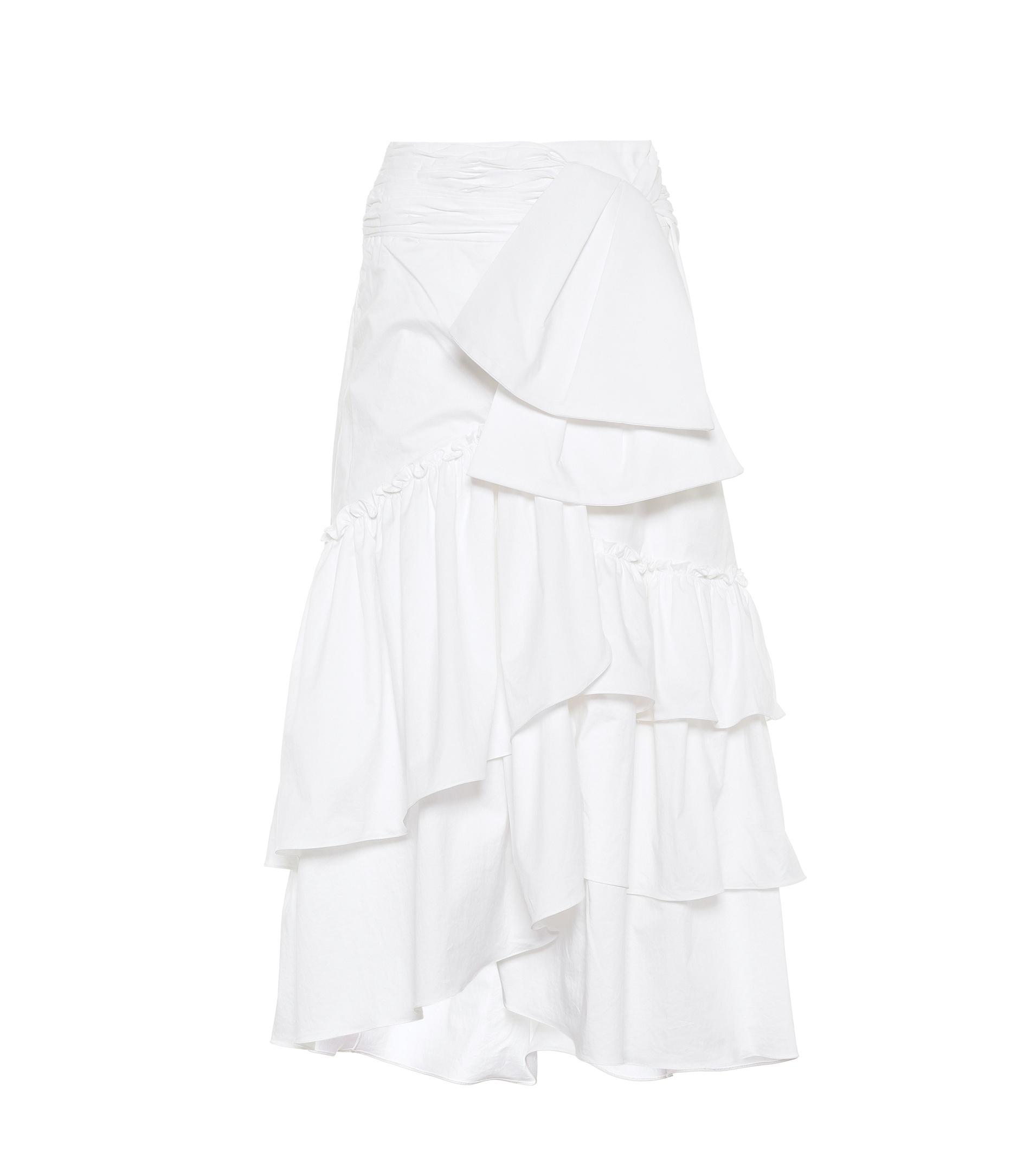 Johanna Ortiz Roswell Cotton Poplin Skirt in White - Lyst