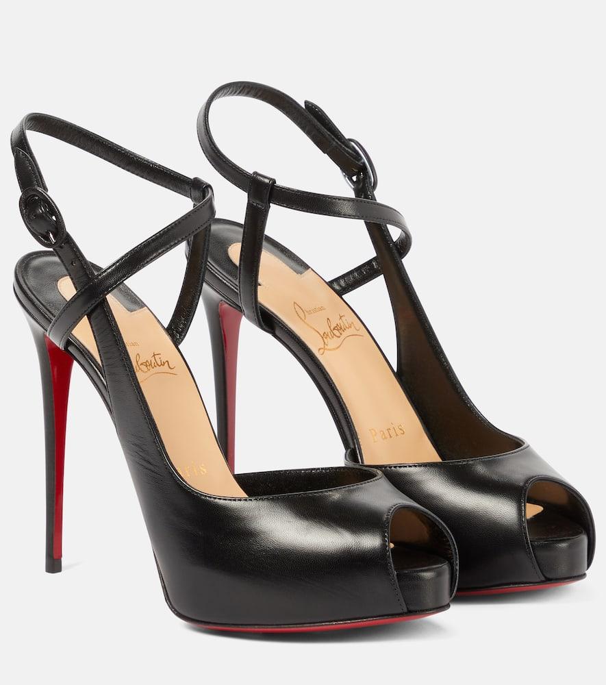 Christian Louboutin Jenlove Alta 120 Leather Peep Toe Pumps in Black Lyst