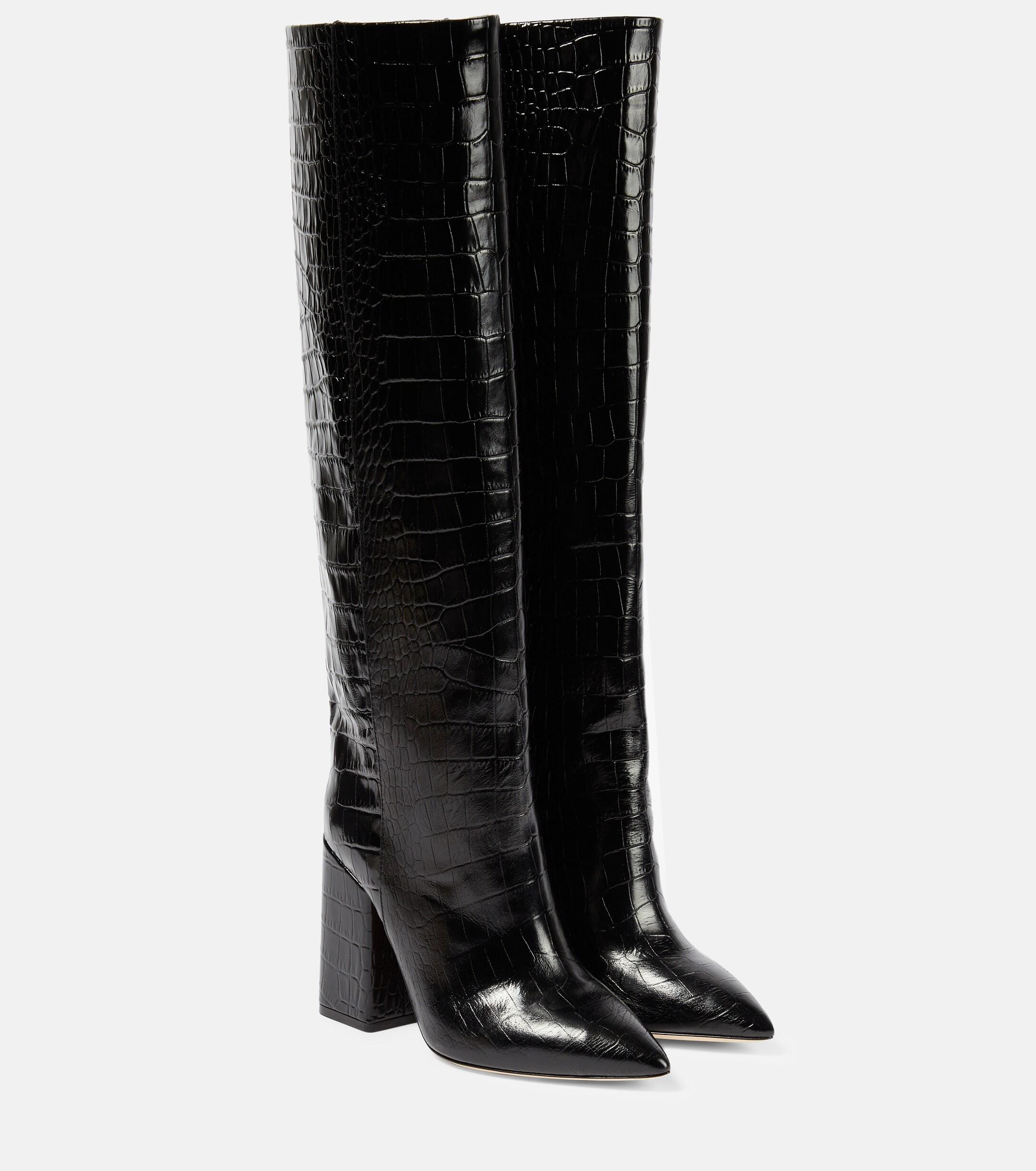 Paris Texas Anja Leather Knee-high Boots in Black | Lyst UK