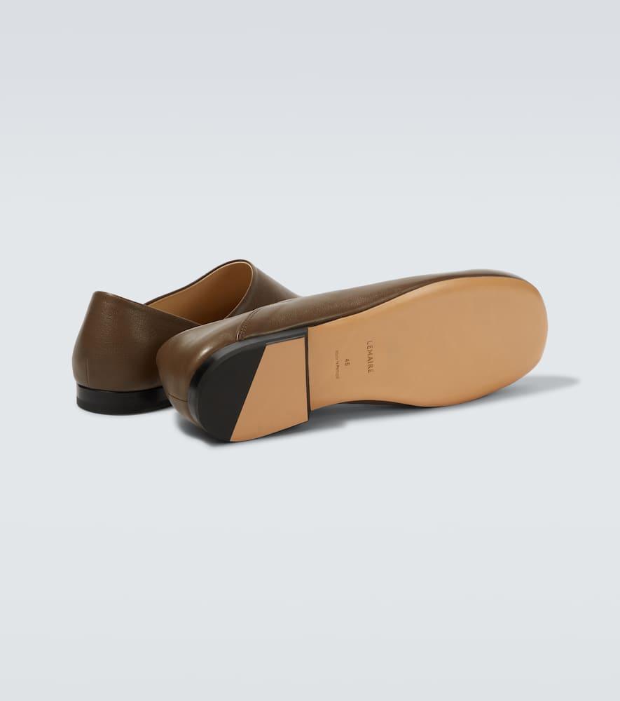 Lemaire Slippers Leather-Lined Leather Loafers in Brown for