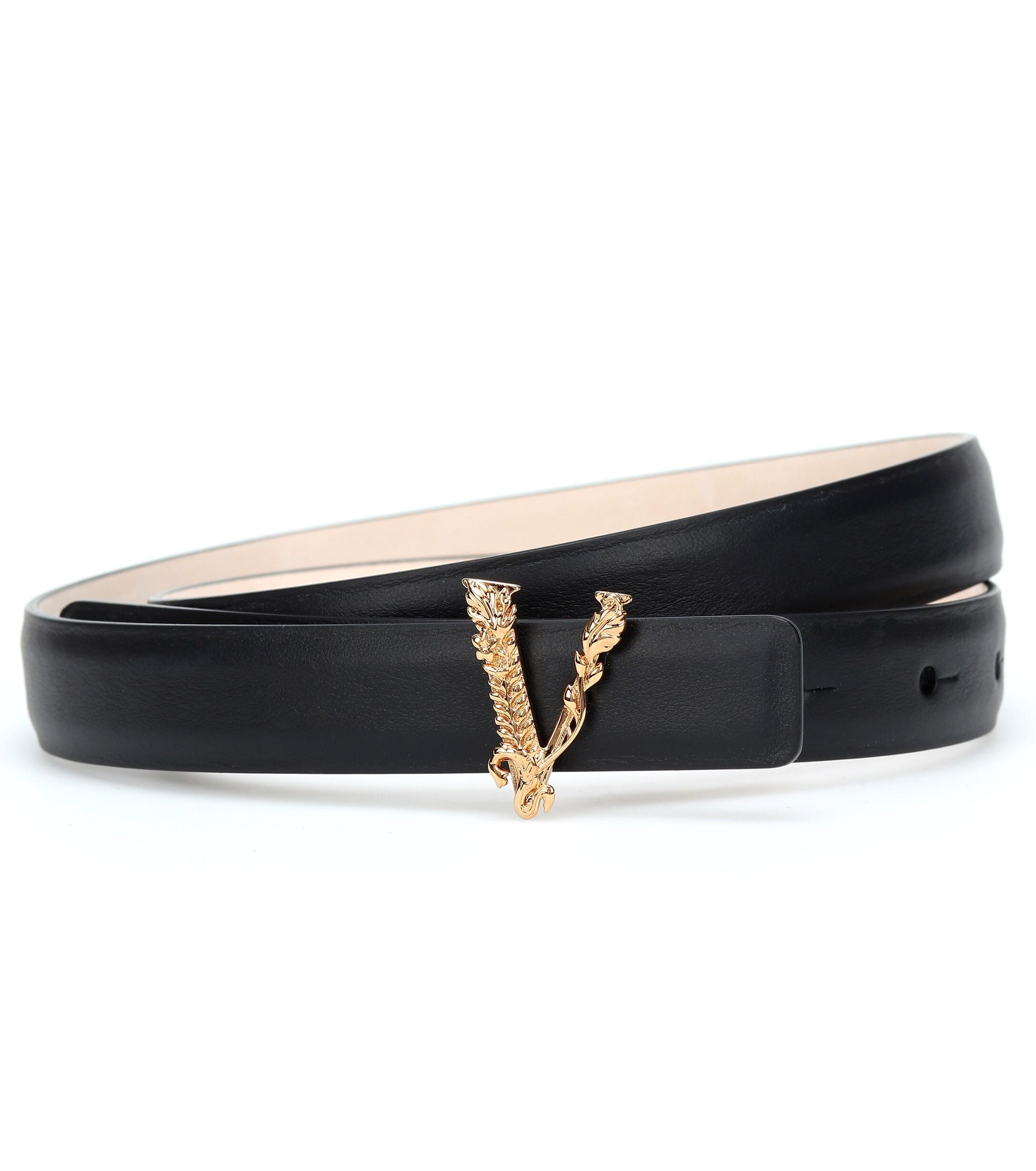 Versace Virtus Leather Belt in Black - Lyst