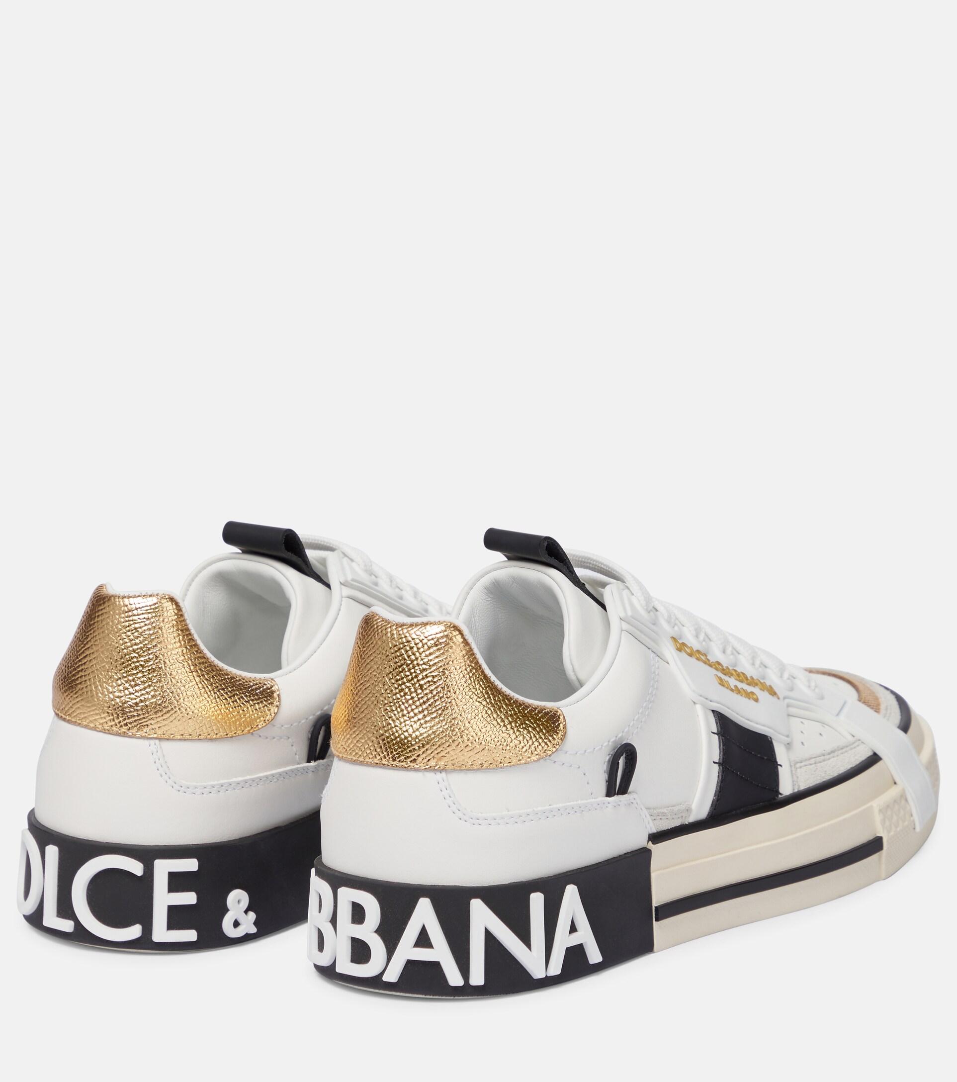 Dolce & Gabbana Custom  Leather Sneakers in White | Lyst