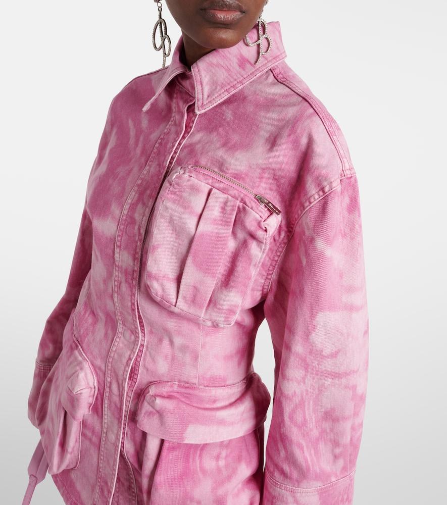 Blumarine Camouflage Denim Cargo Jacket in Pink Lyst UK