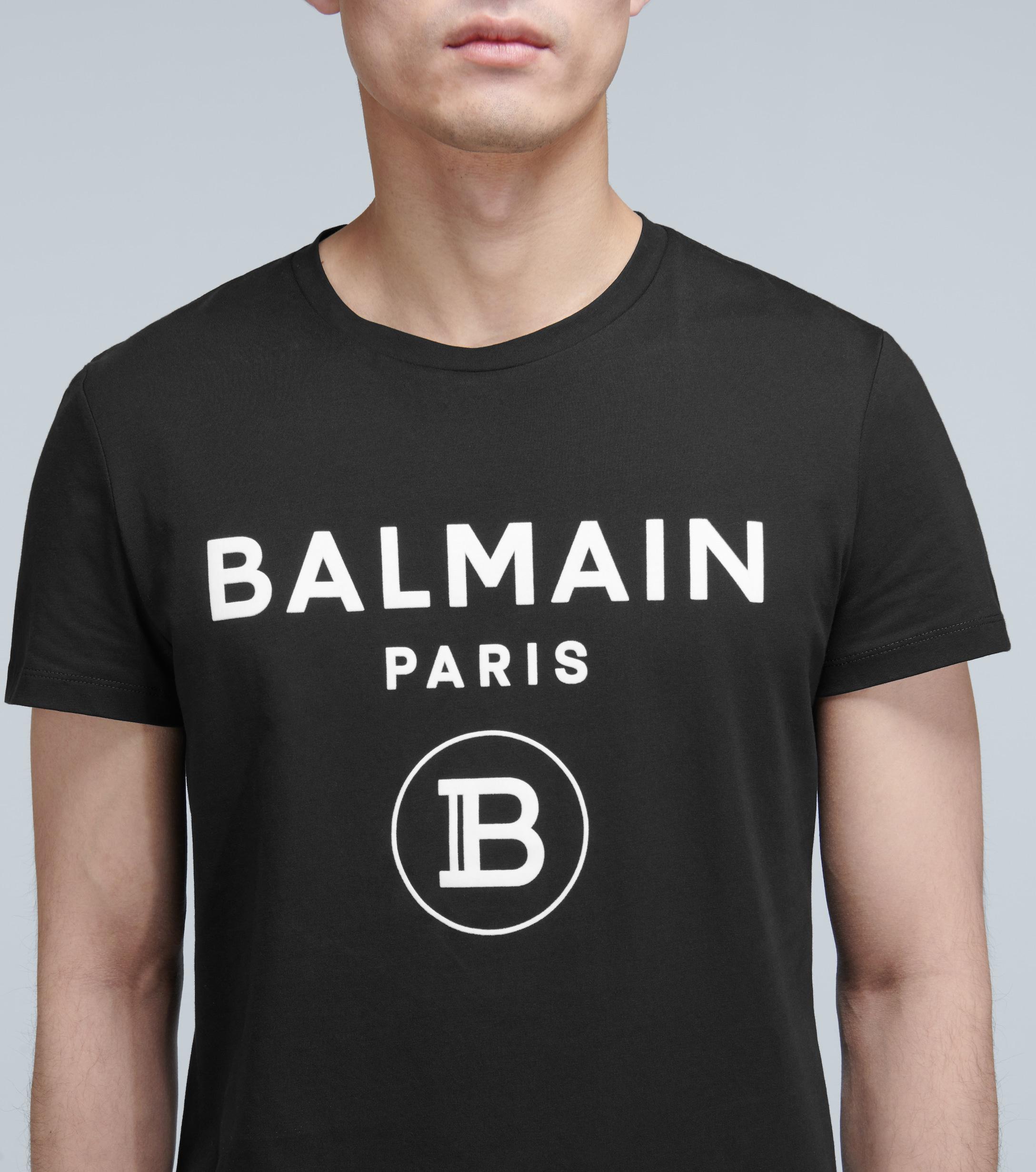 Balmain Foil Logo T Shirt in Black for Men - Save 60% - Lyst