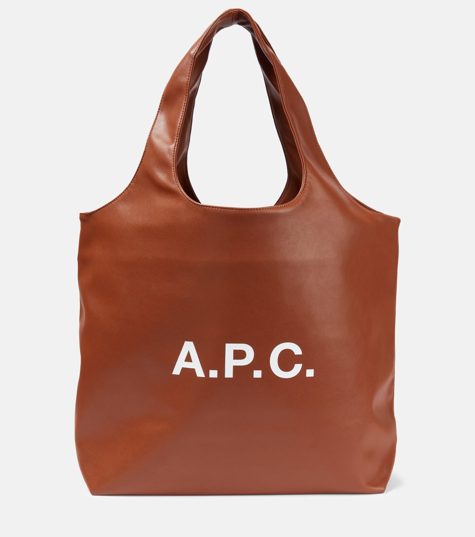 A.P.C. Ninon Faux Leather Tote Bag in Brown Lyst