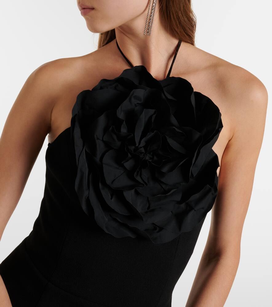 Rebecca Vallance Odetta Floral-Applique Halterneck Minidress