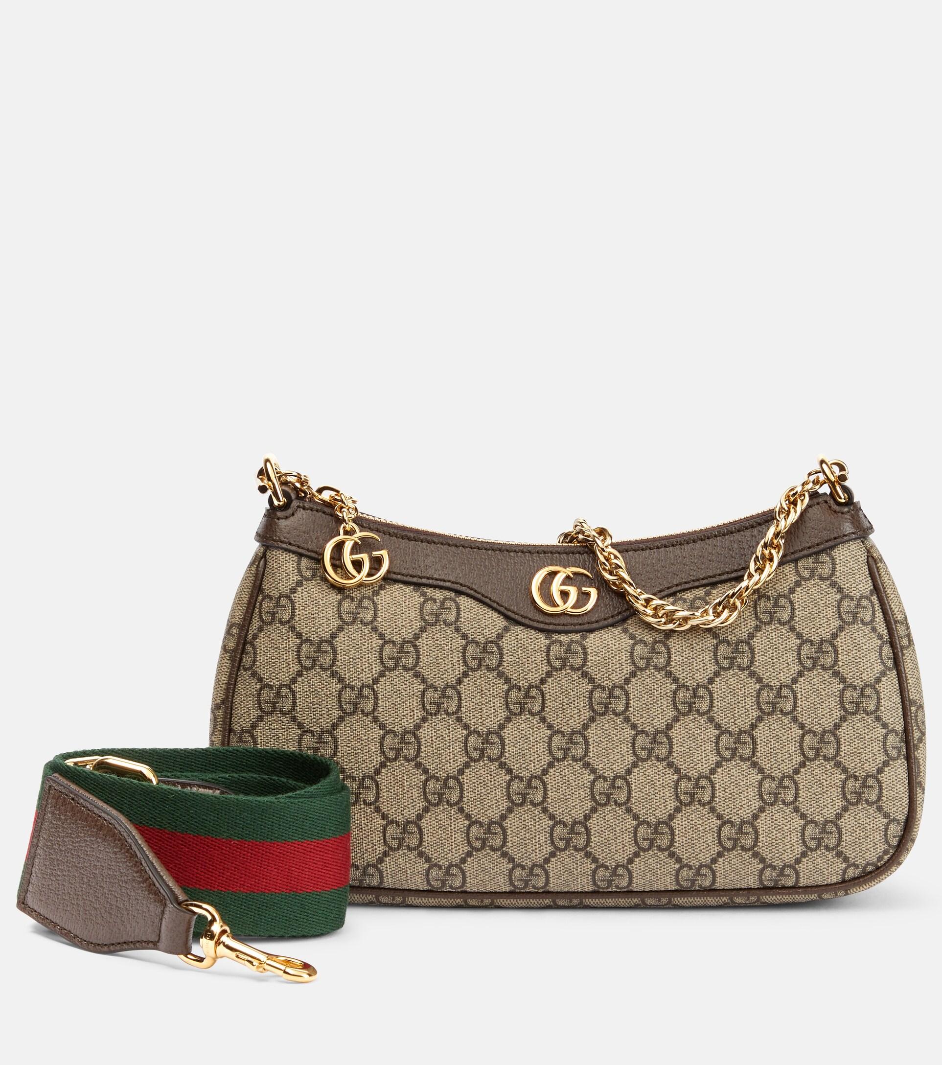 Gucci Ophidia Small GG Supreme Shoulder Bag in Natural