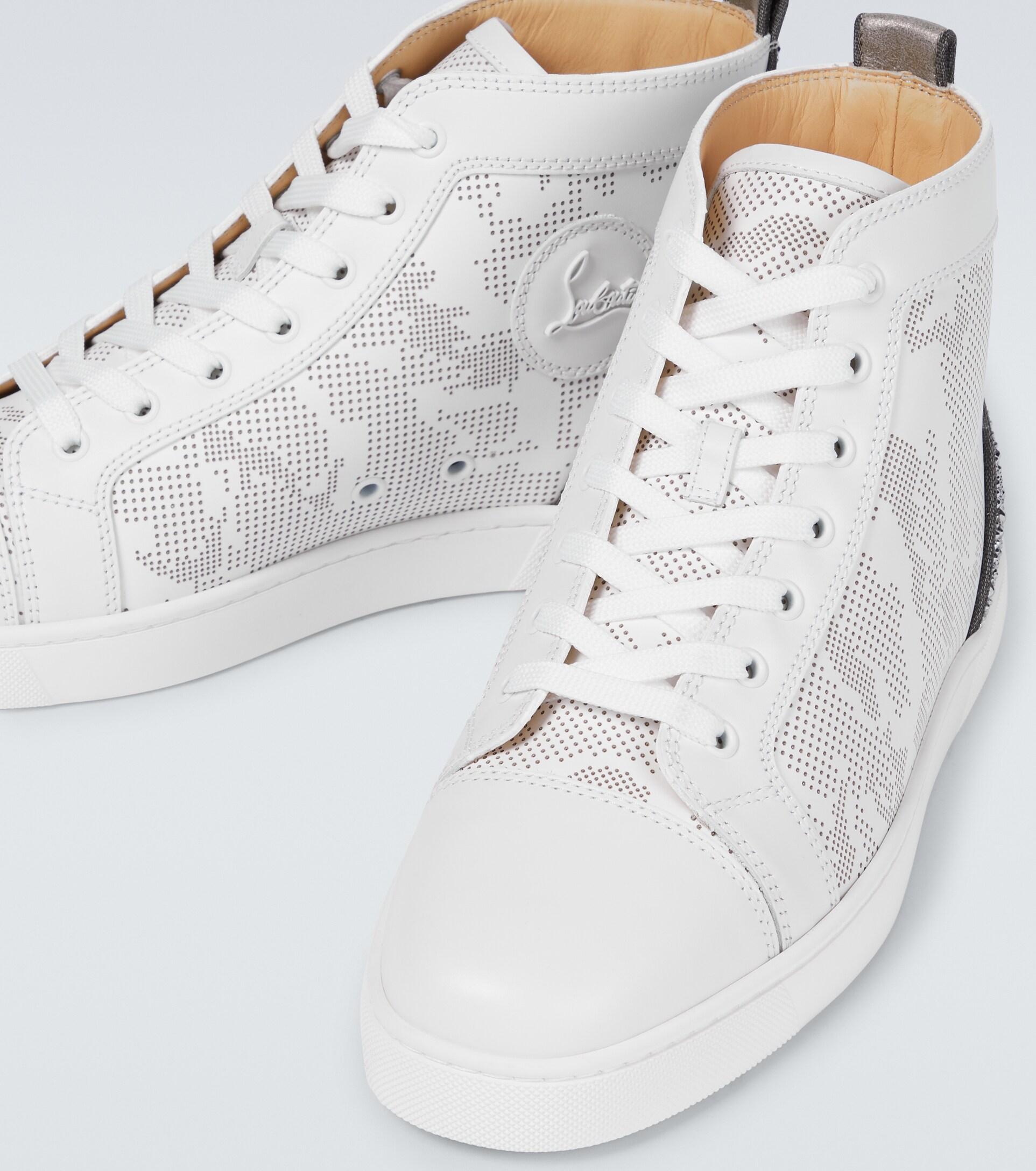 Christian Louboutin Leather Louis Sp Strass High-top Sneakers in 