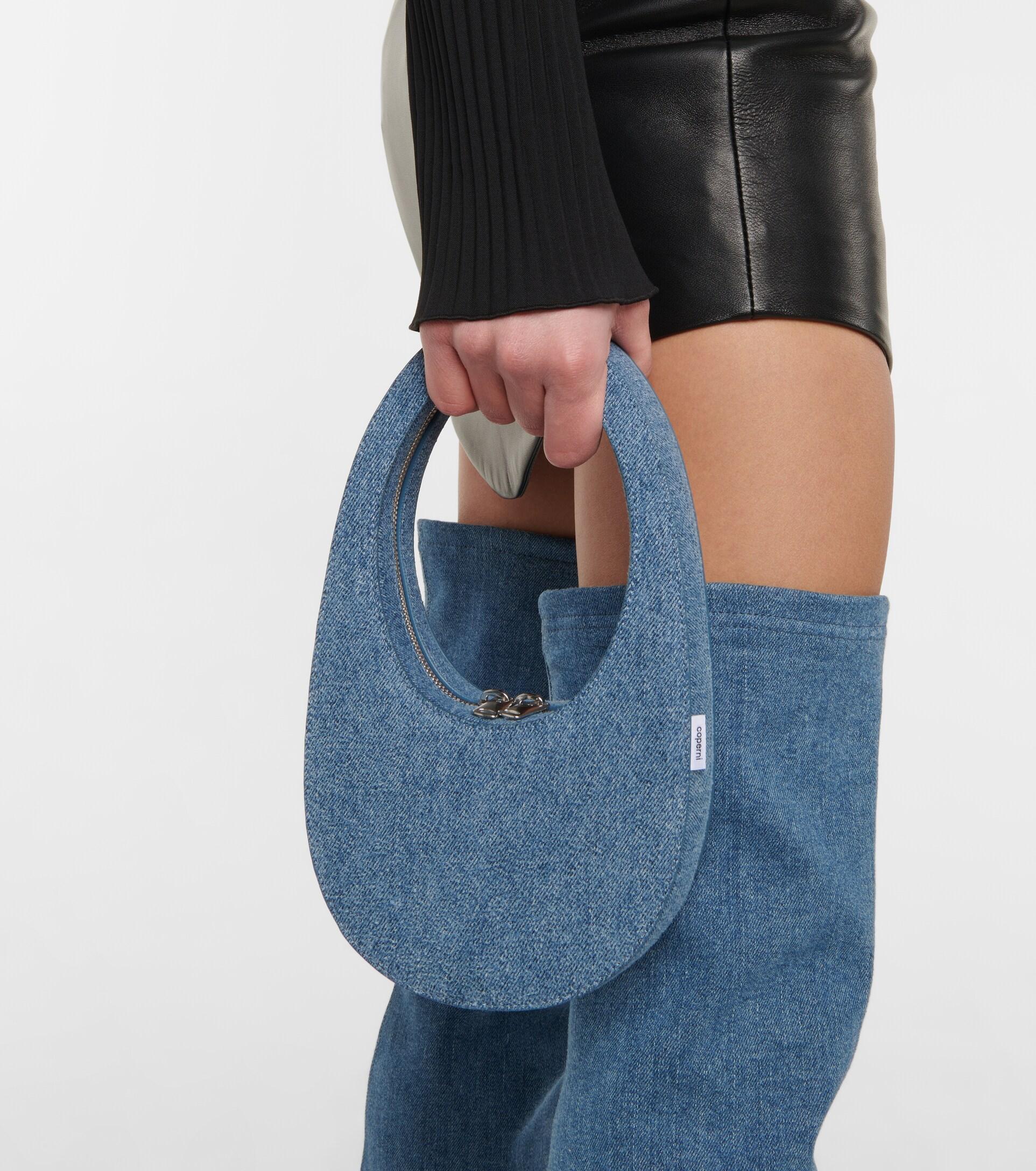 Coperni Swipe Mini Denim Shoulder Bag in Blue | Lyst