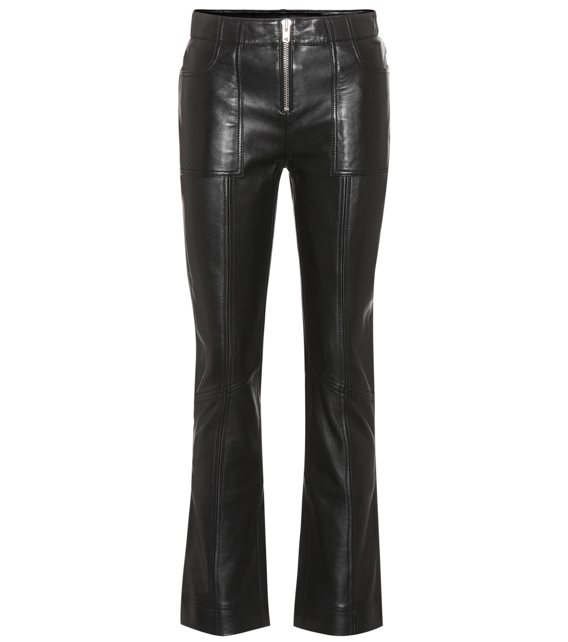 Ganni Passion Leather Trousers in Black - Lyst