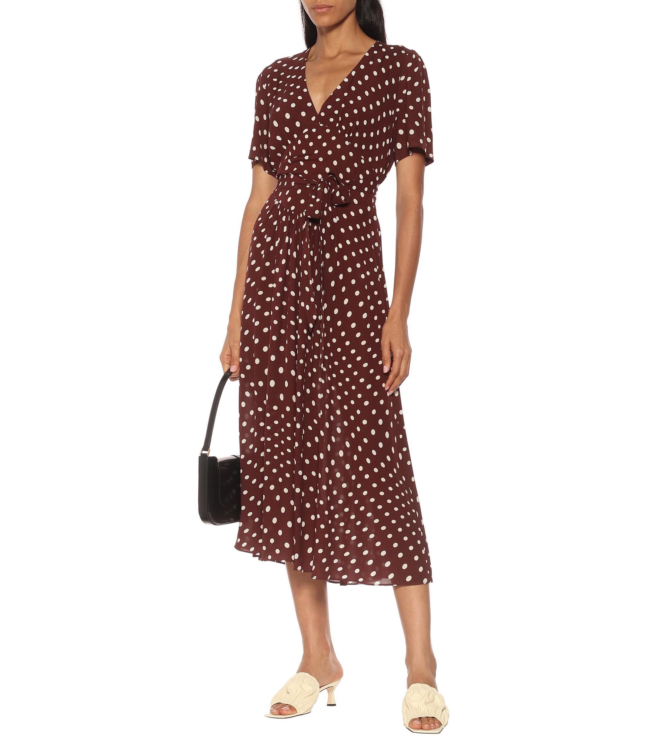 ALEXACHUNG Vivian Polka-dot Midi Dress ...