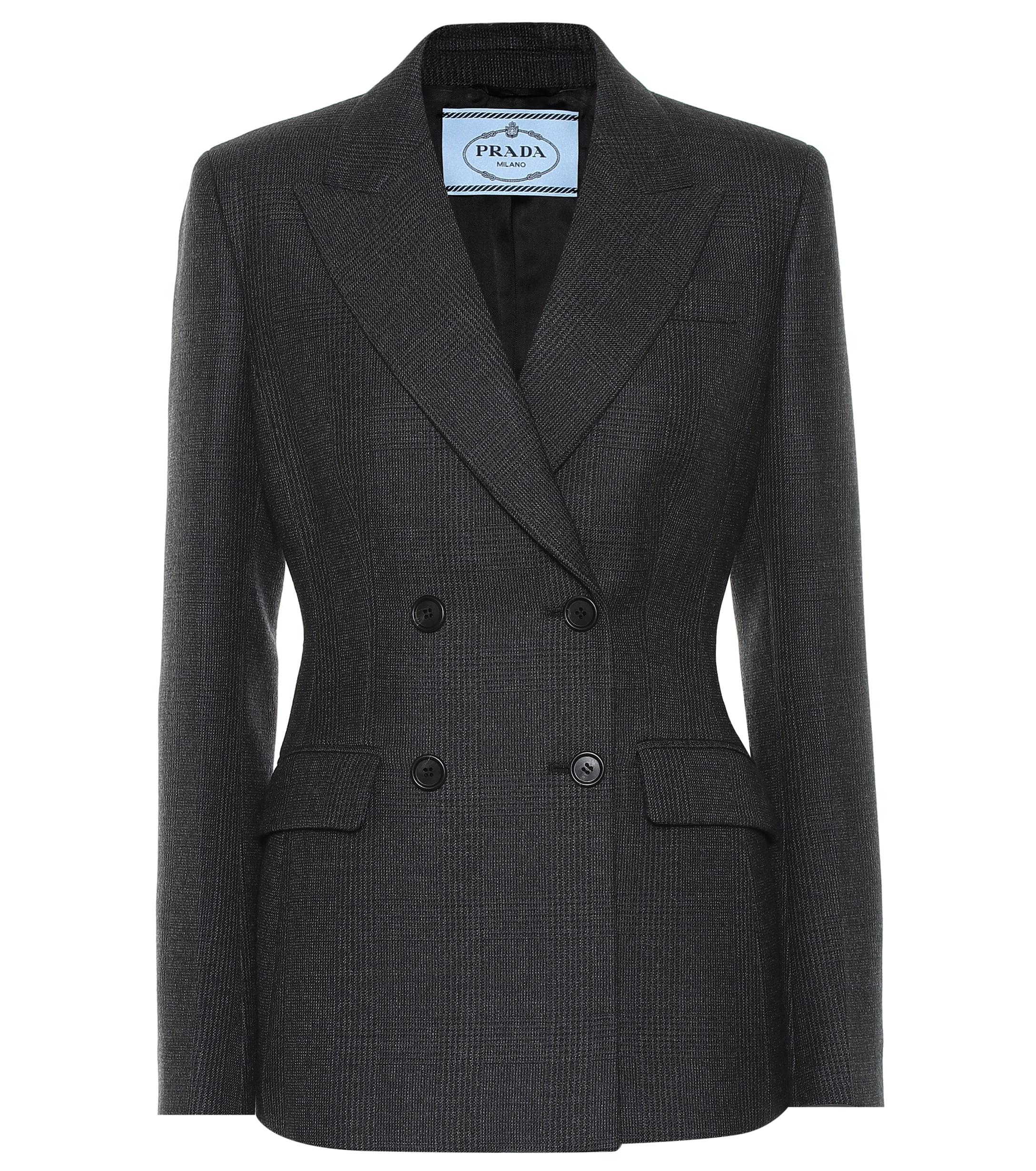 Prada Wool Blend Blazer in Nero (Black) Lyst