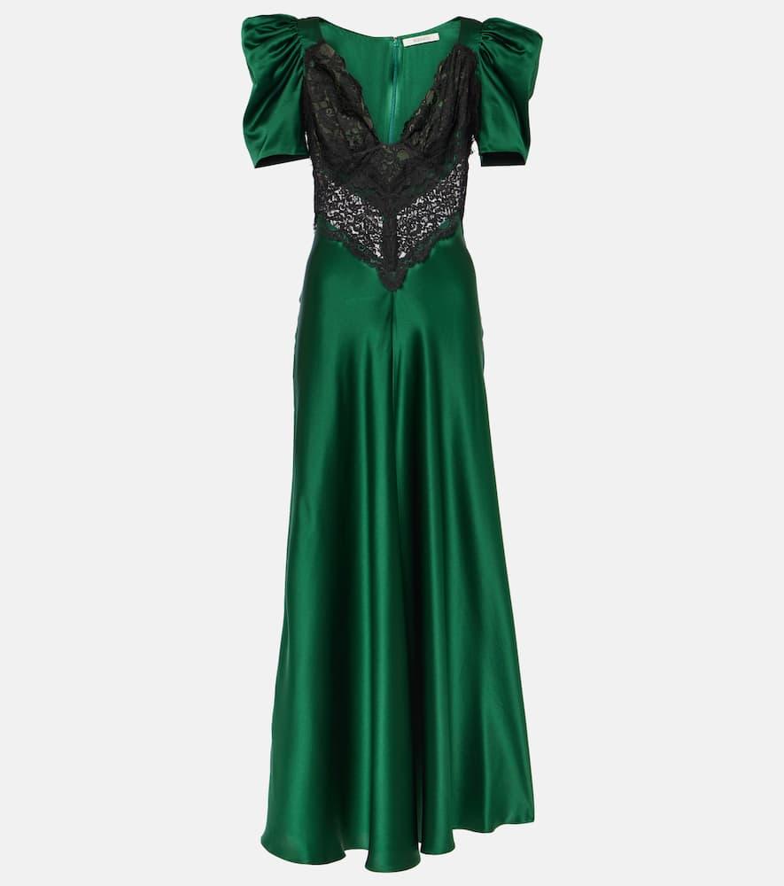 Rodarte Silk Lace Maxi Dress in Green | Lyst