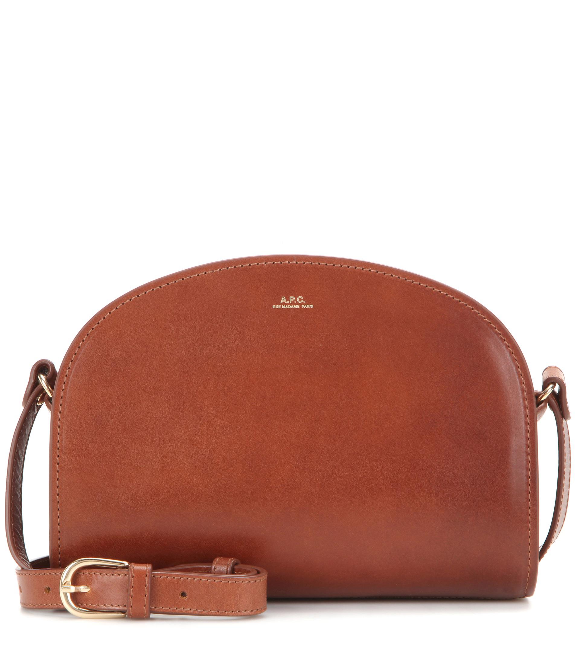 A.P.C. Demi-Lune Leather Shoulder Bag in Brown - Save 18% - Lyst