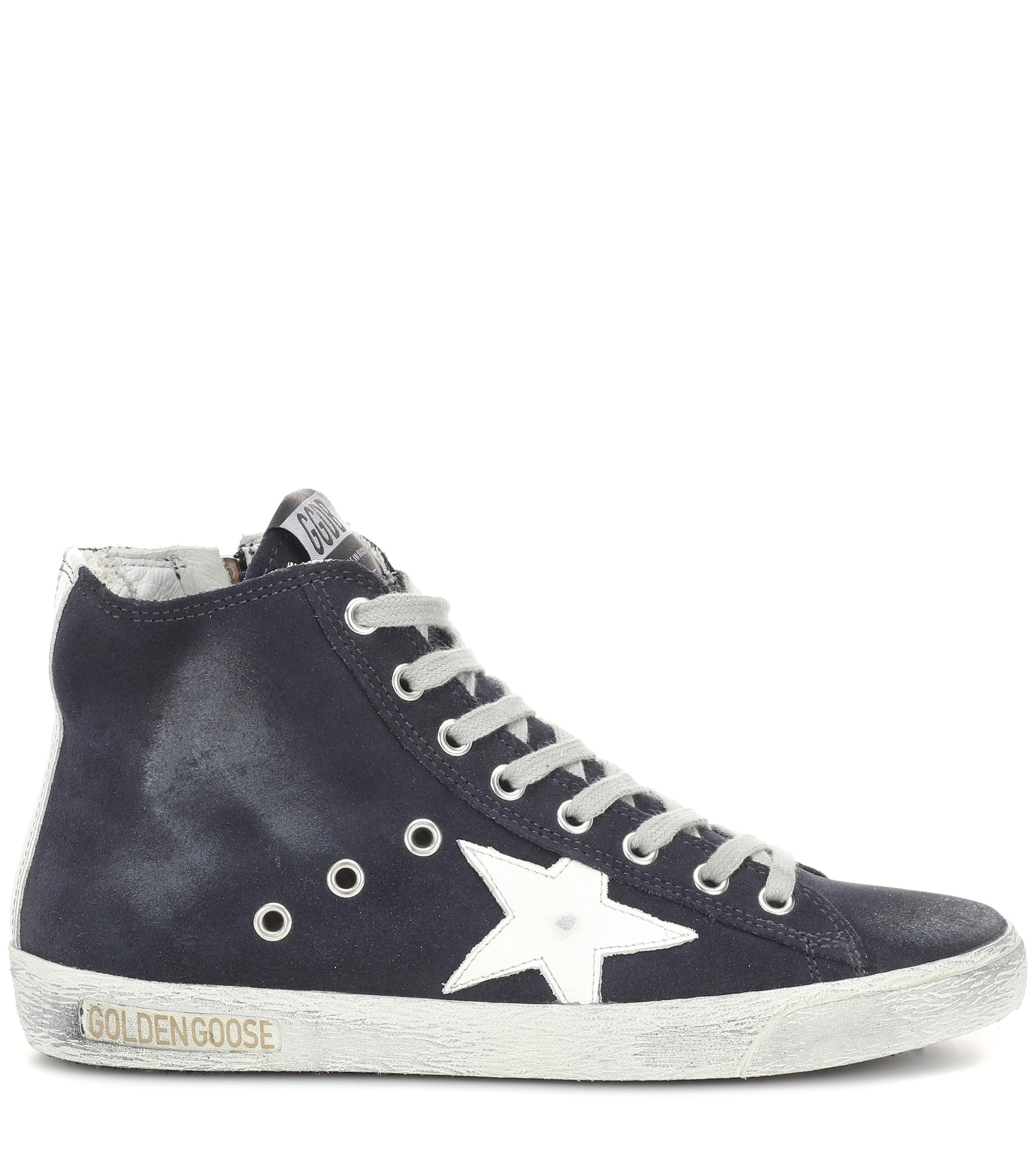 Golden Goose Deluxe Brand Goose Francy High-top Suede Sneakers in Navy ...