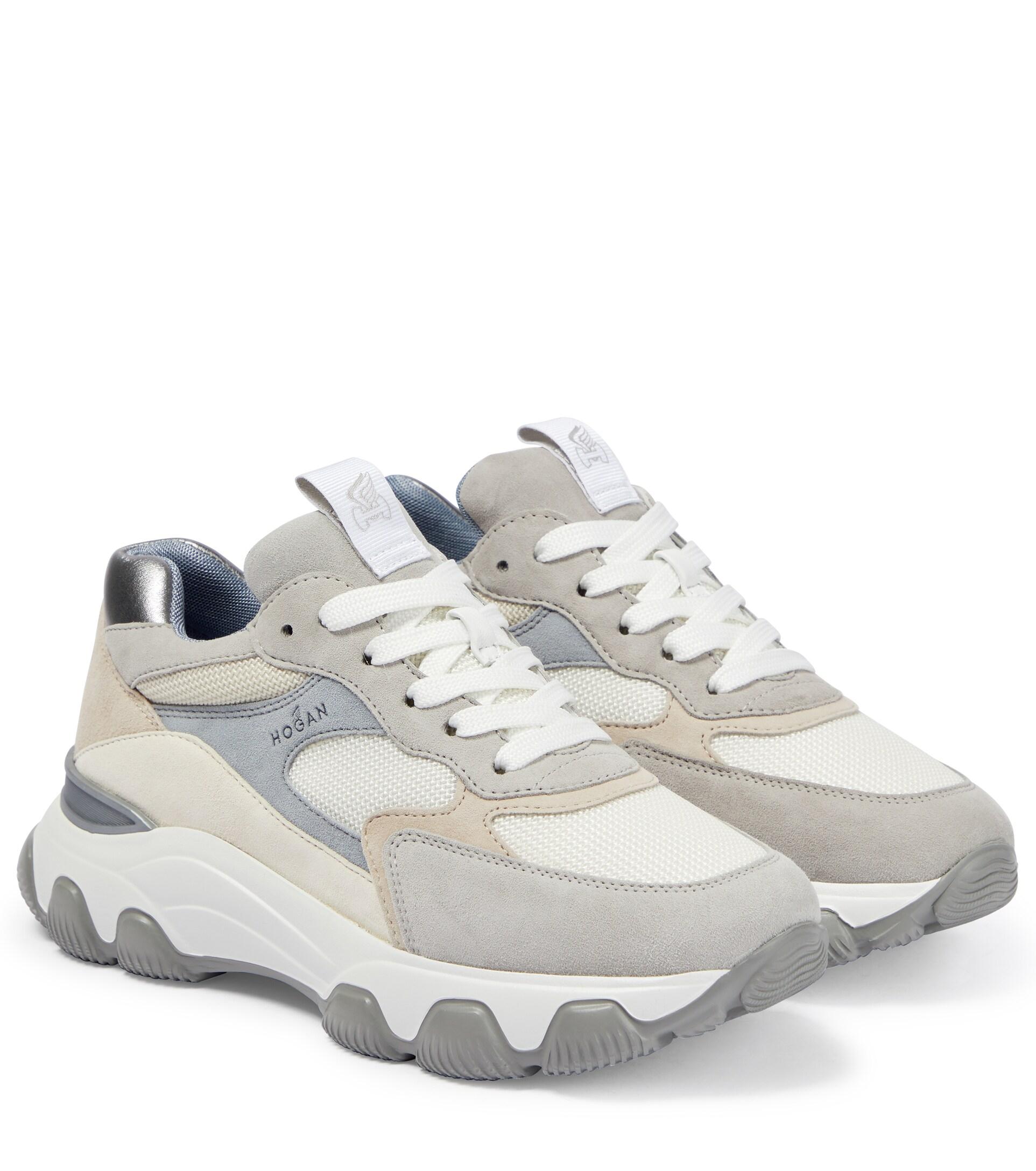 Hogan Hyperactive Leather And Suede Sneakers in White | Lyst