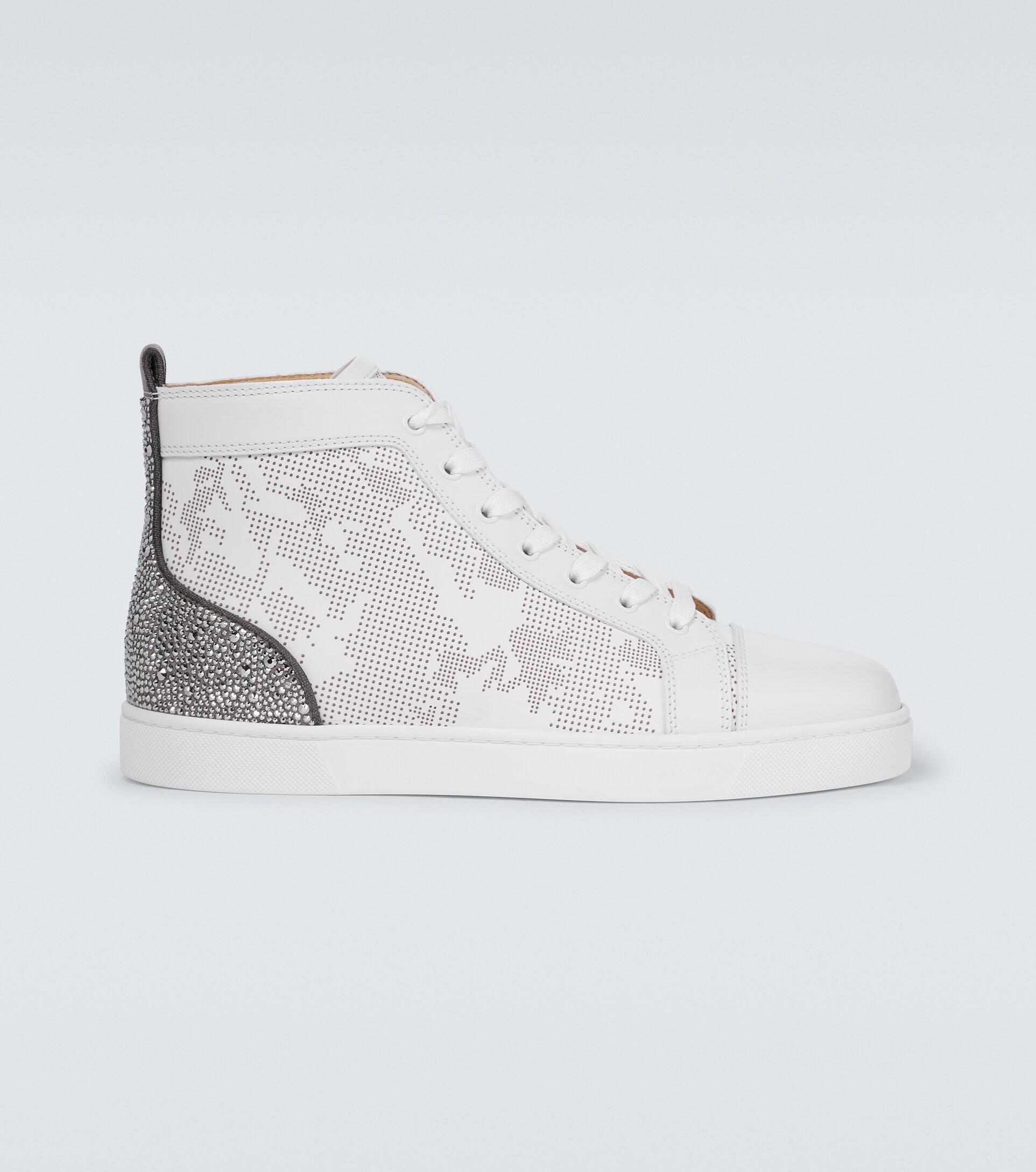 Christian Louboutin Louis Sp Strass High-top Sneakers in White for Men |  Lyst