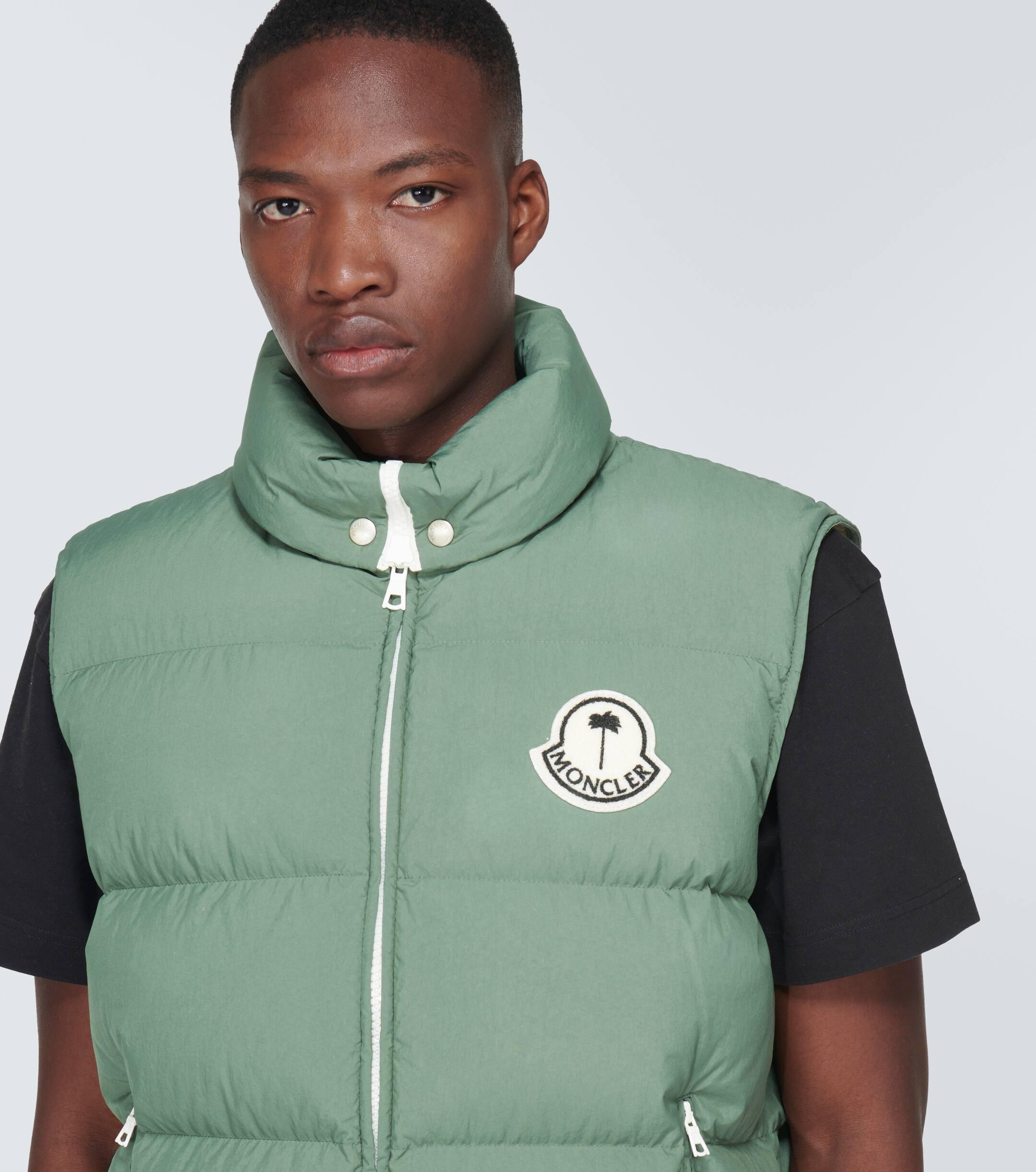 Moncler Genius X Palm Angels Rodmar Down Vest in Green for Men