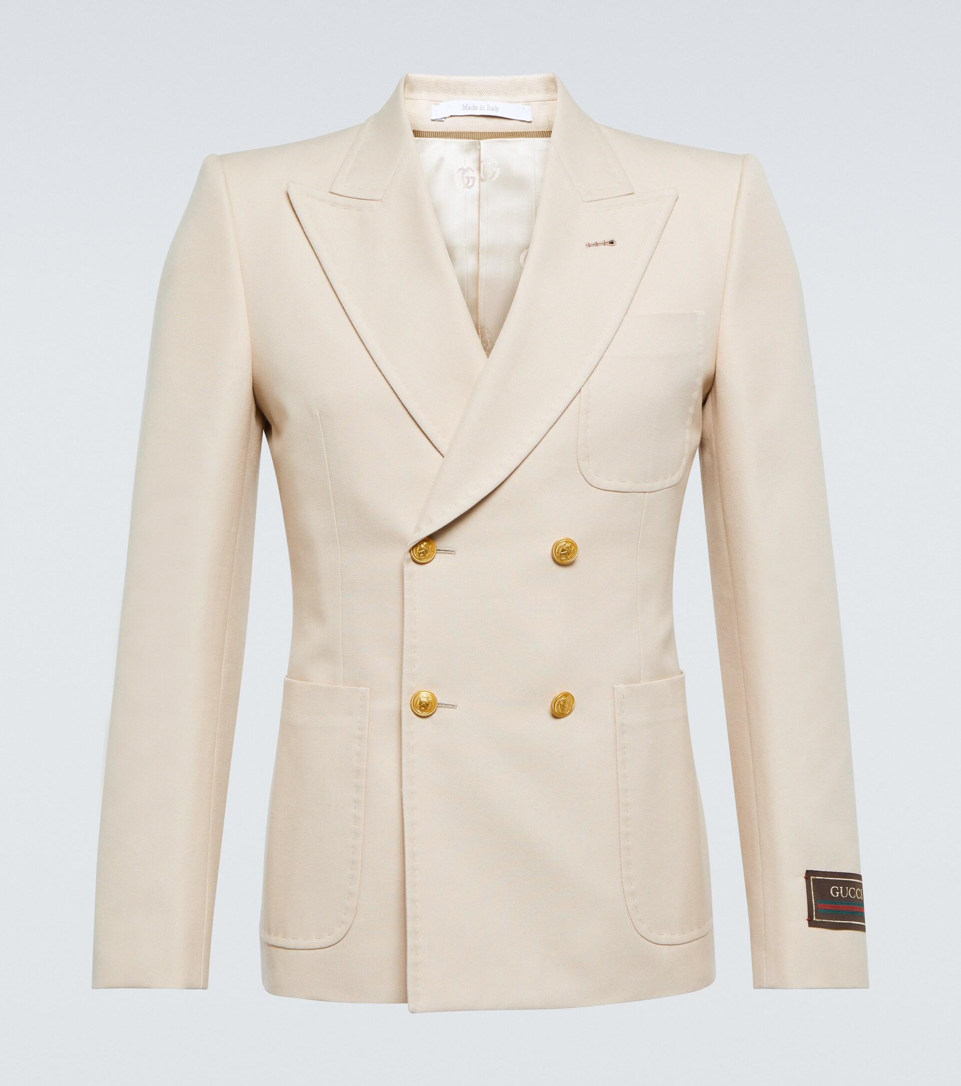 Gucci Double-breasted Blazer in Natural for Men | Lyst