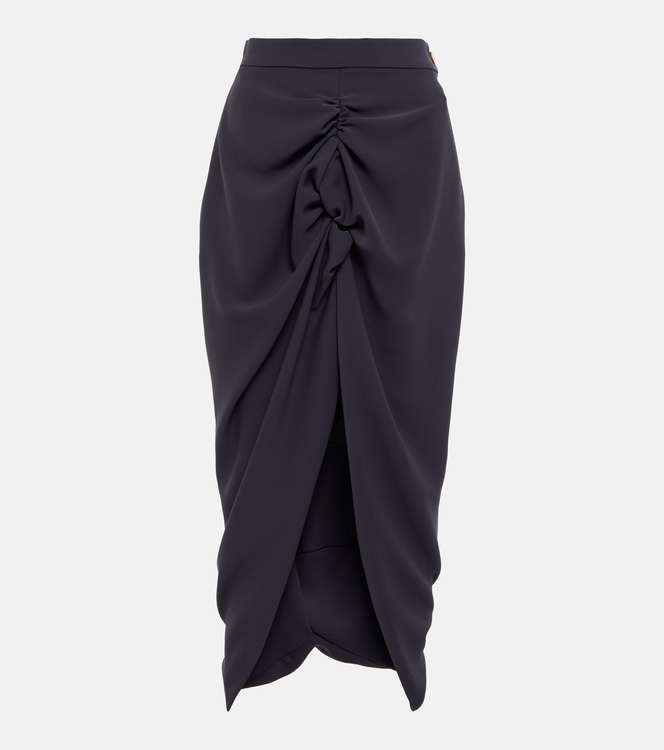 Vivienne Westwood Panther Gathered Midi Skirt in Blue | Lyst UK