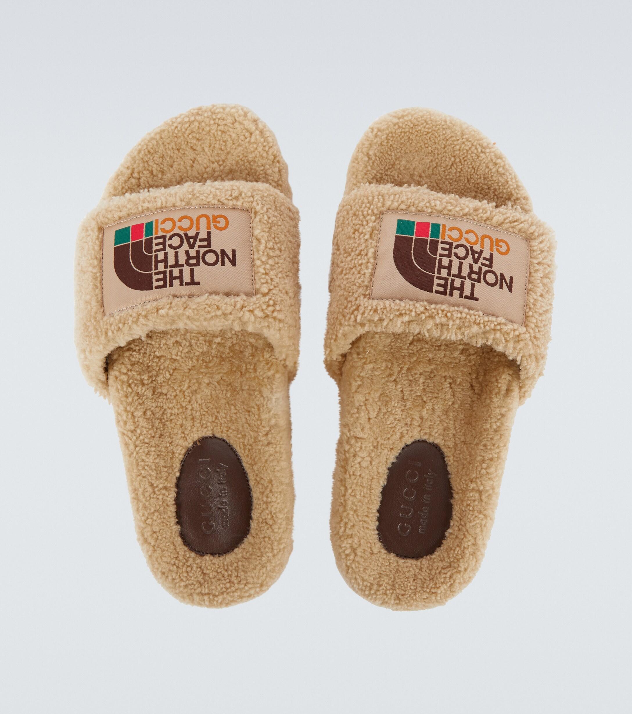 最終決算 ★GUCCI★ + The North Face Sideline shearling slides サンダル・ミュール Gucci The North Face X Shearling Slides for Men | Lyst