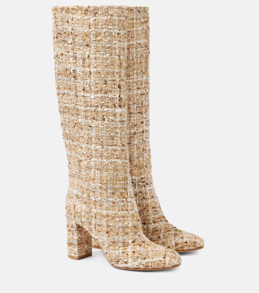 Gianvito Rossi Boucle Knee-High Boots in Natural Lyst UK