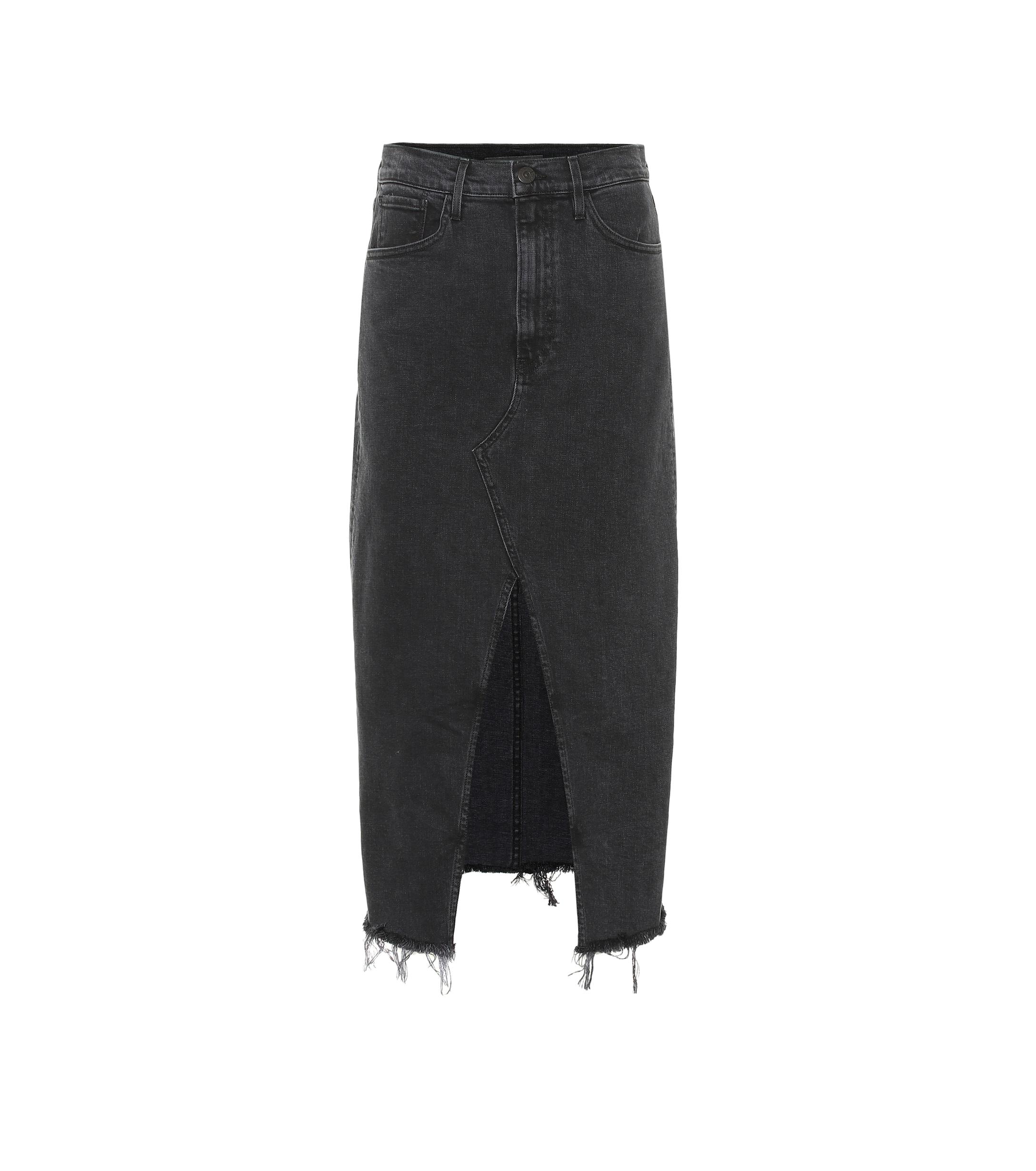 3x1 Elizabella Front Slit Denim Skirt in Black - Save 13% - Lyst
